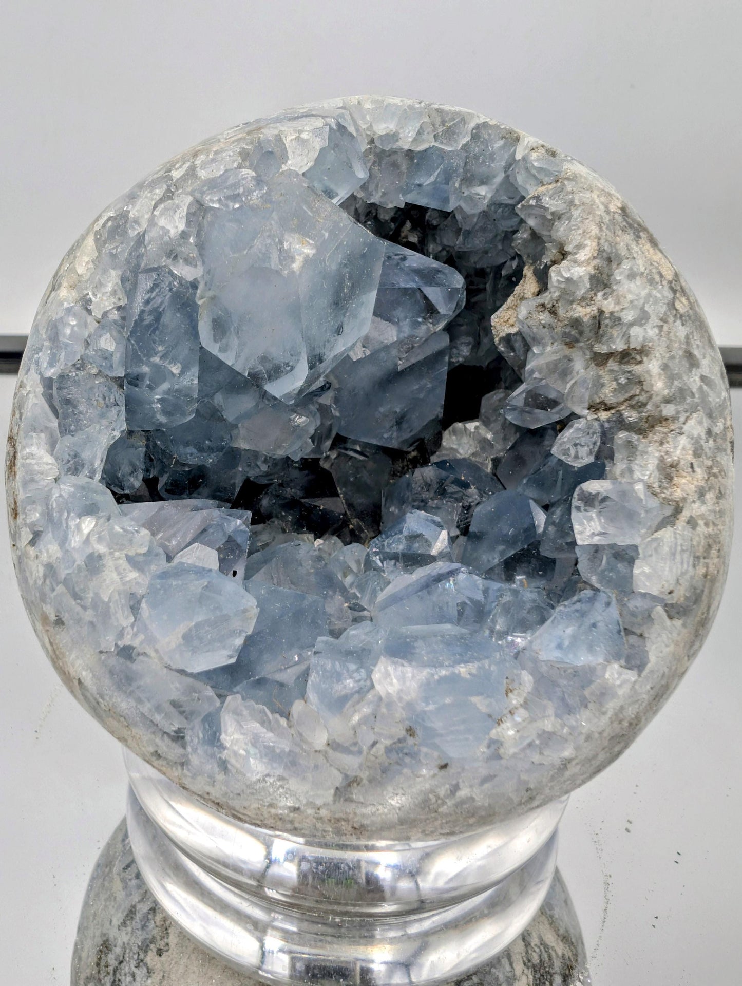 Collectible Celestite Sphere, ideal for crystal enthusiasts.
