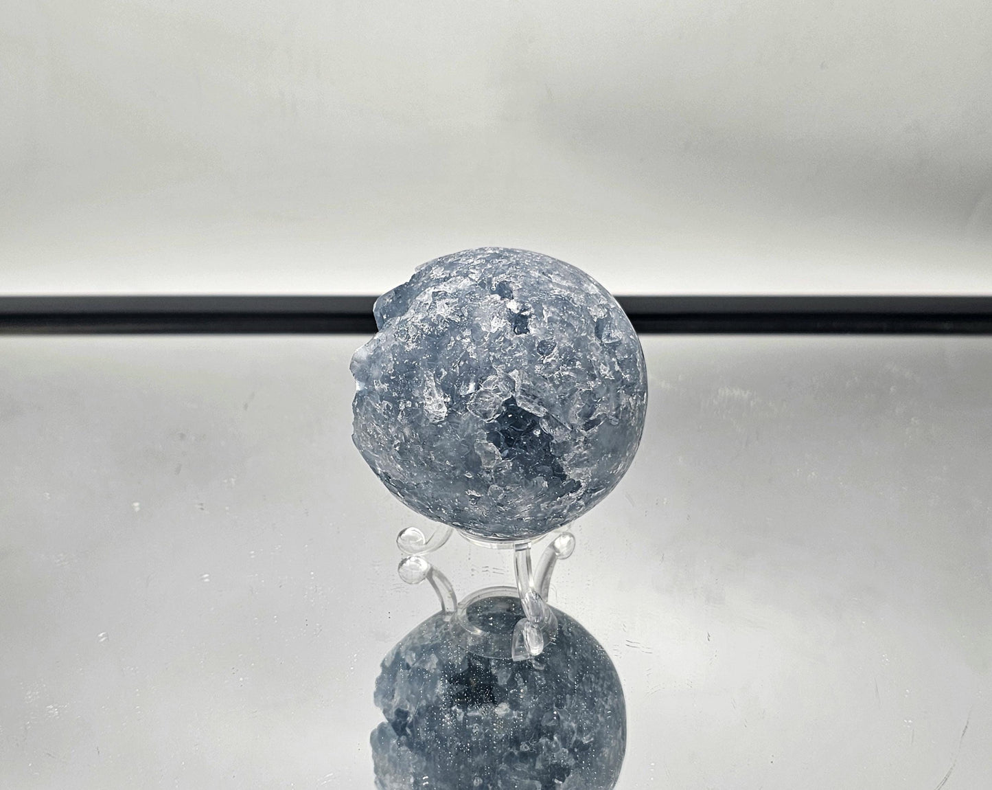 Peaceful home décor featuring a soothing Celestite Sphere.