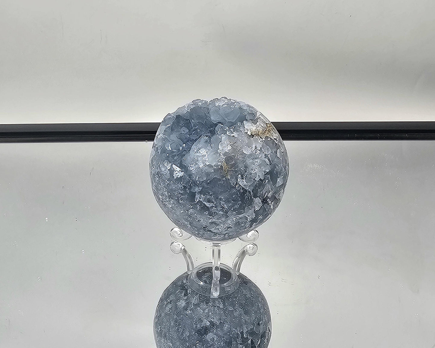 Serenity stone Celestite Sphere, ideal for peaceful home environments.