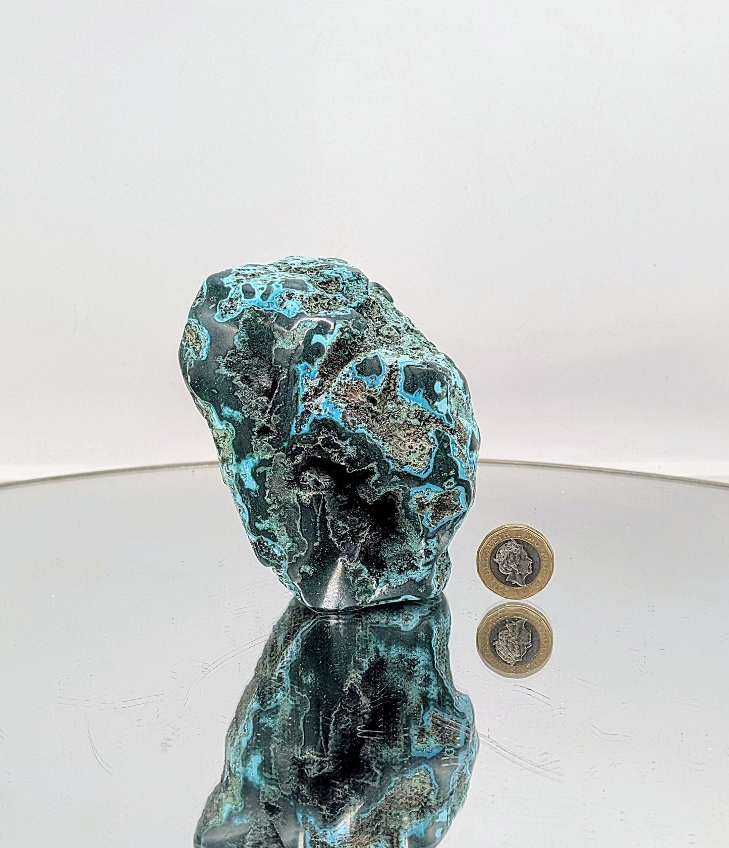 Decorative chrysocolla malachite for home display