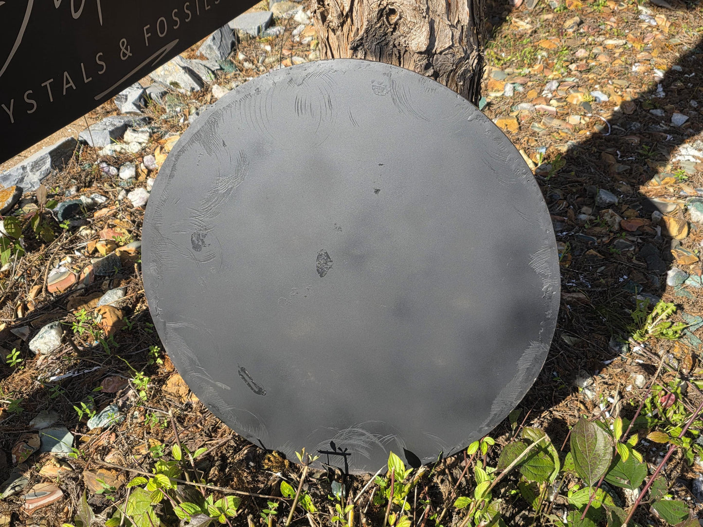 Polished cobalt calcite surface with beautiful pink mineral tones.
