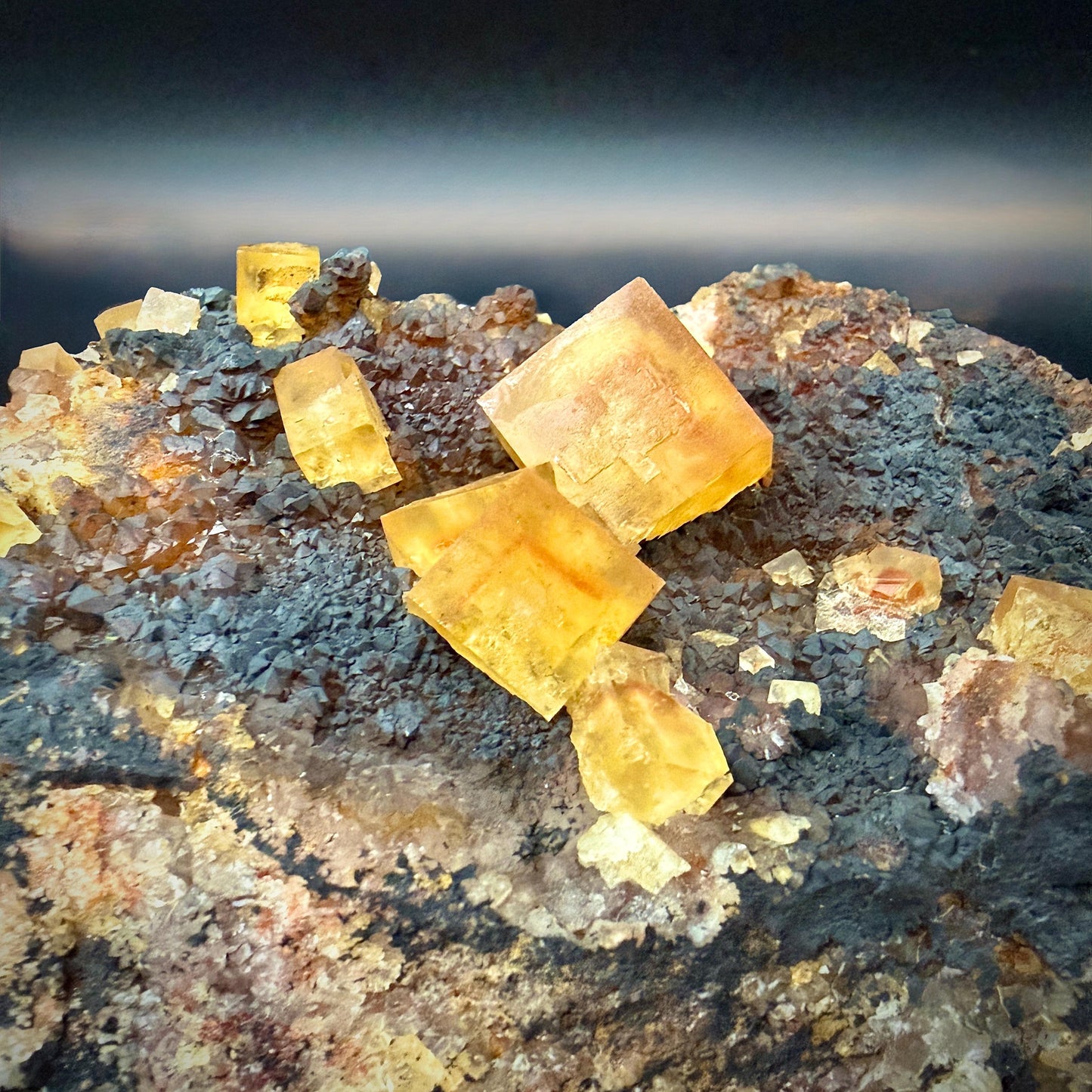 Moroccan Golden Fluorite specimen.