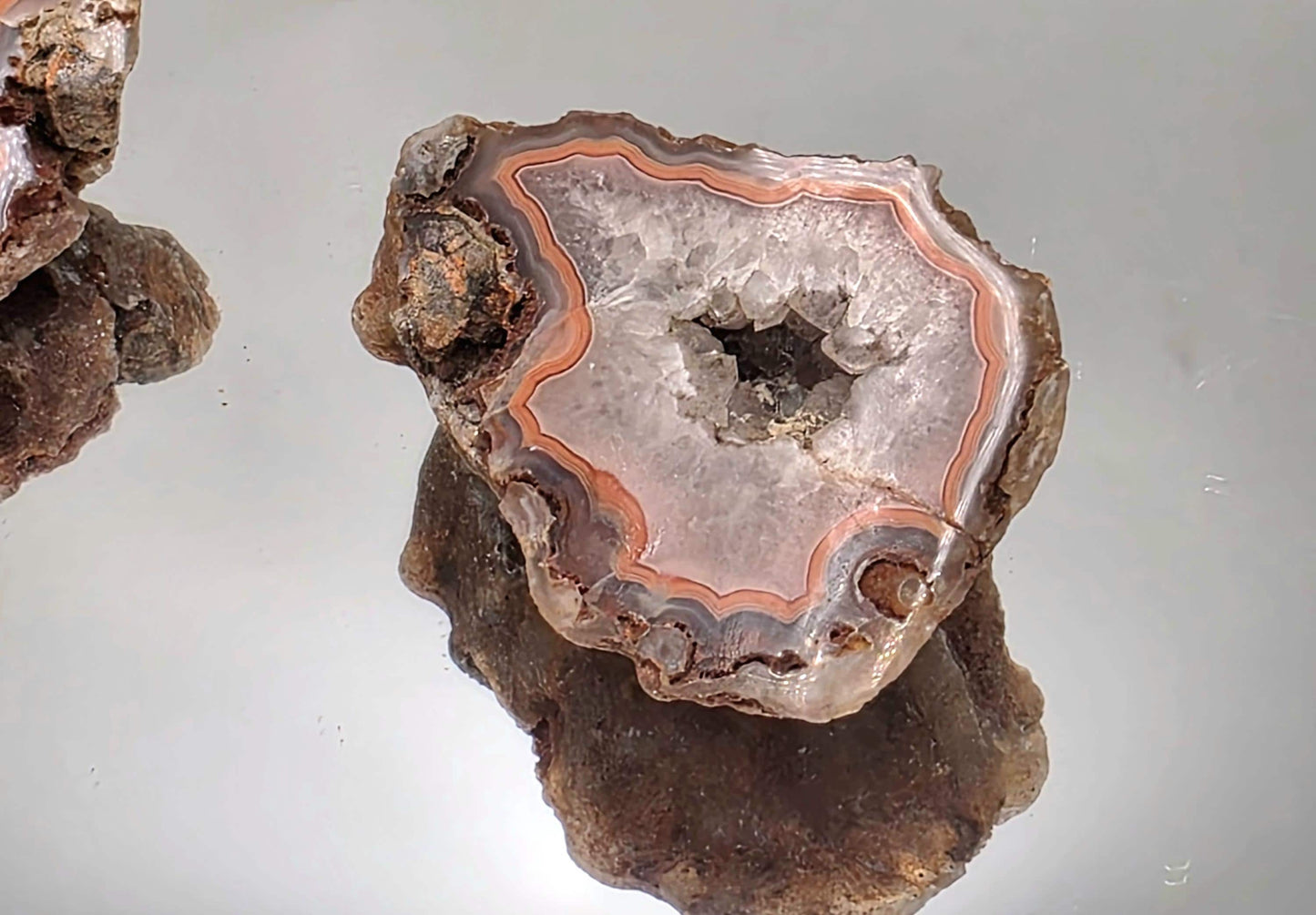 Collector’s Malawi Agate polished geode pair.