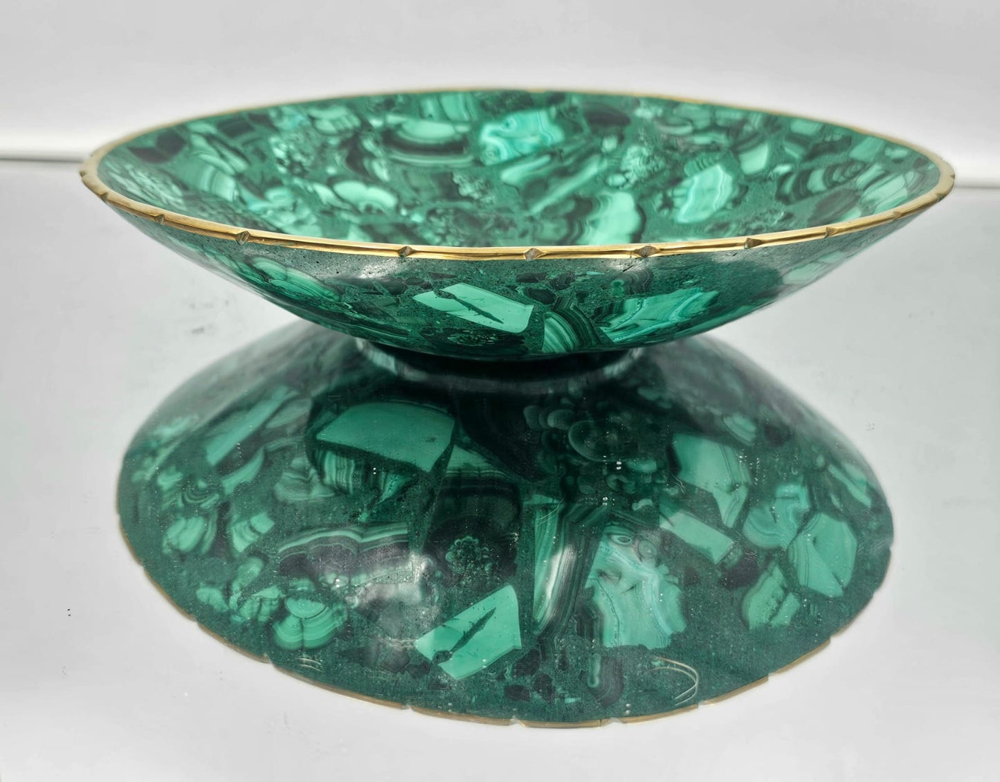 crystal bowl malachite