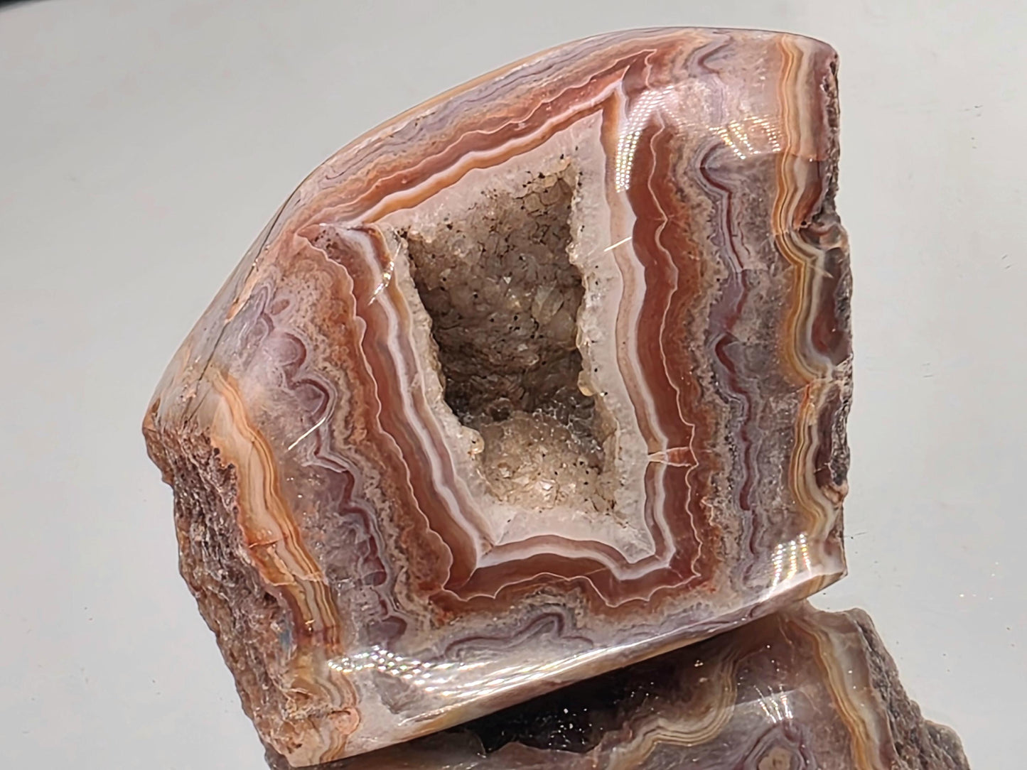 Decorative Malawi Agate large geode polished.