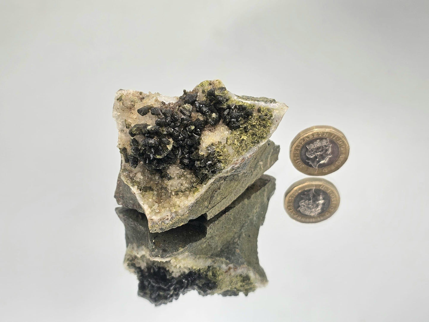 Exquisite Forest Epidote on Quartz fine mineral display