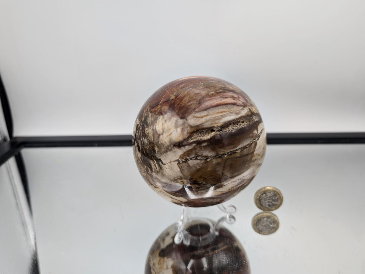 Fossil Wood polished crystal sphere from Madagascar
