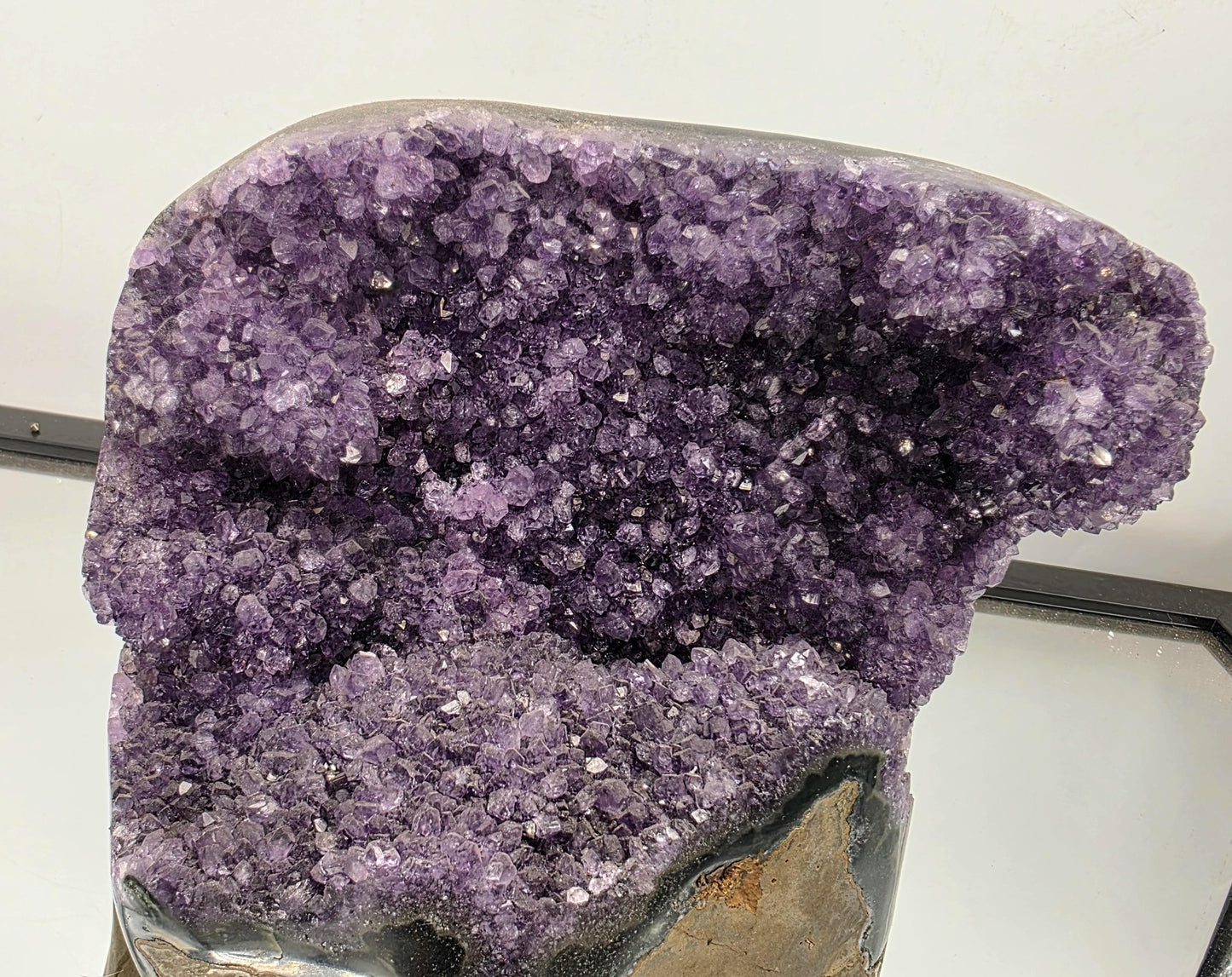 A freestanding Uruguayan Amethyst geode for décor.