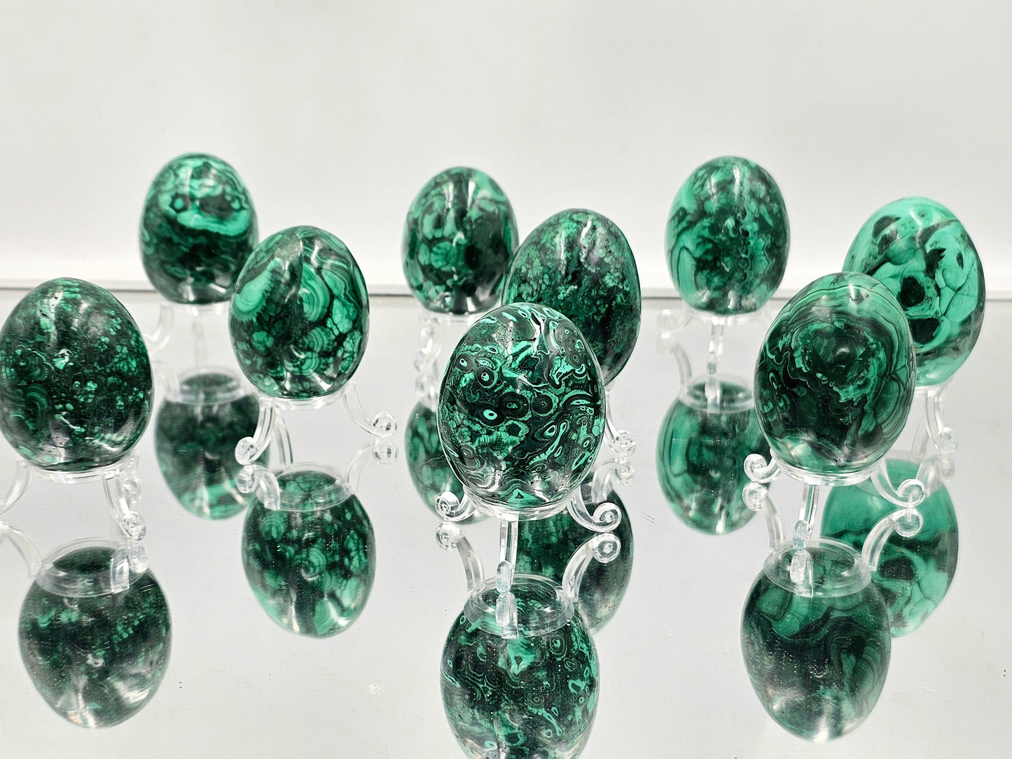 genuine malachite crystal eggs
