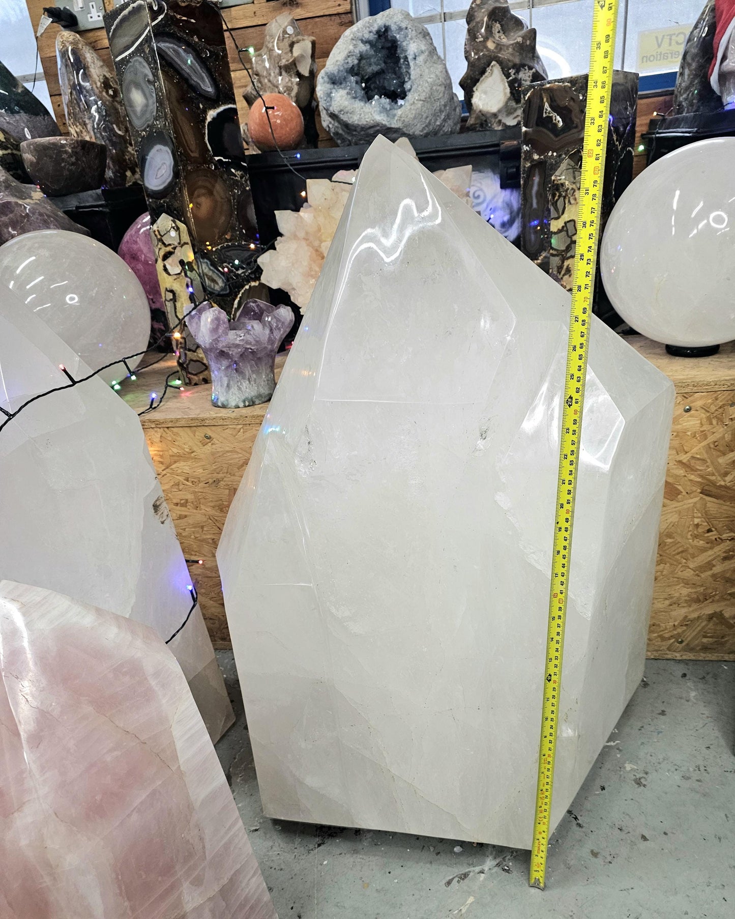 Decorative Giant Quartz Crystal Point for luxury interiors