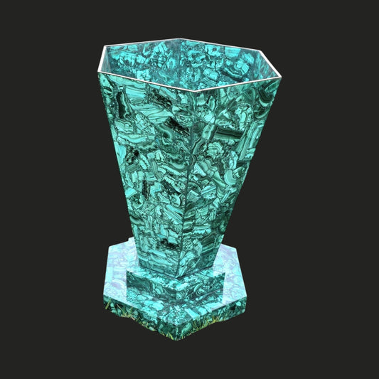 Unique malachite crystal vase – giant luxury décor and collector piece