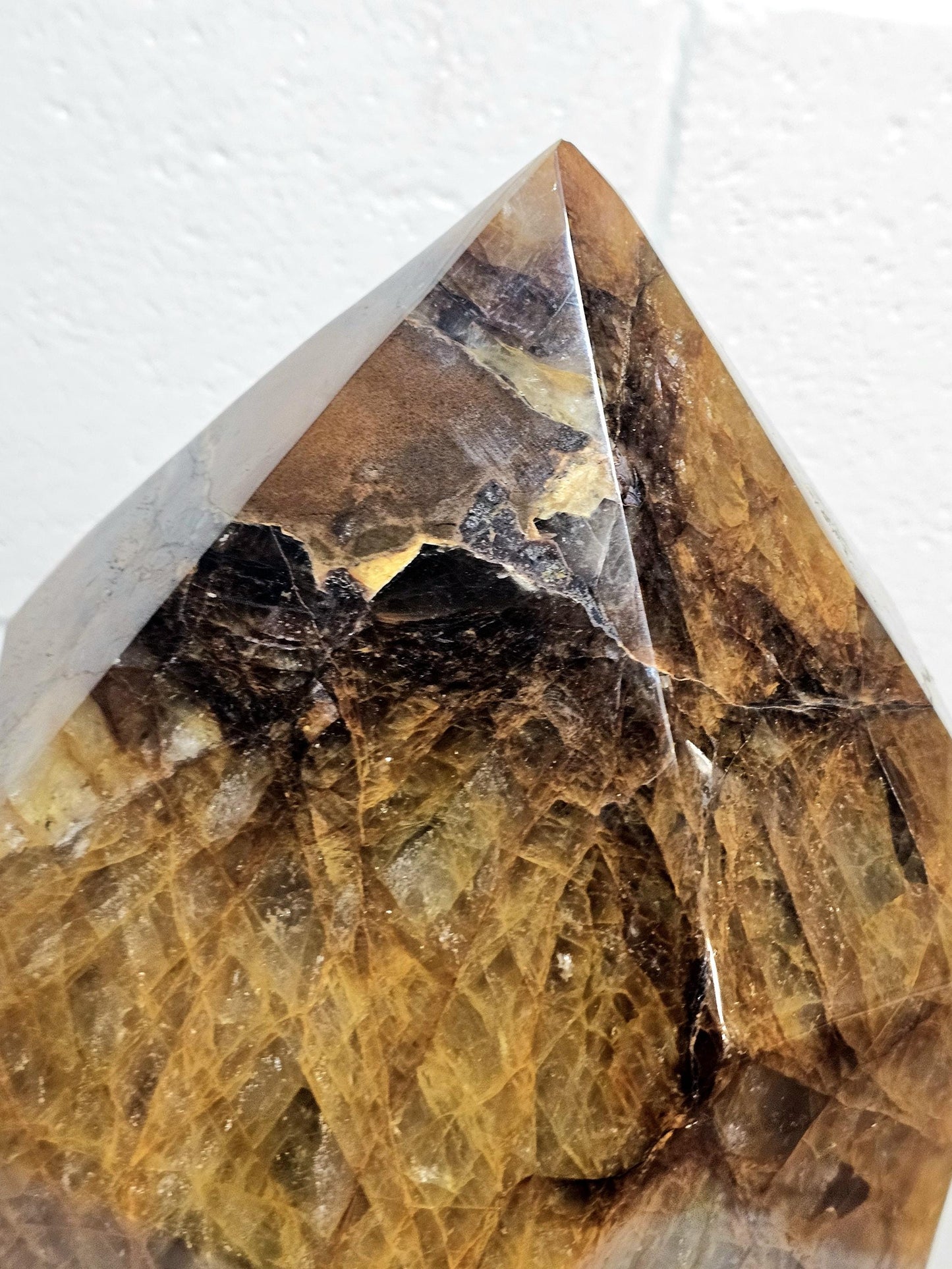 Natural Golden Healer Prism, a centerpiece for holistic spaces.