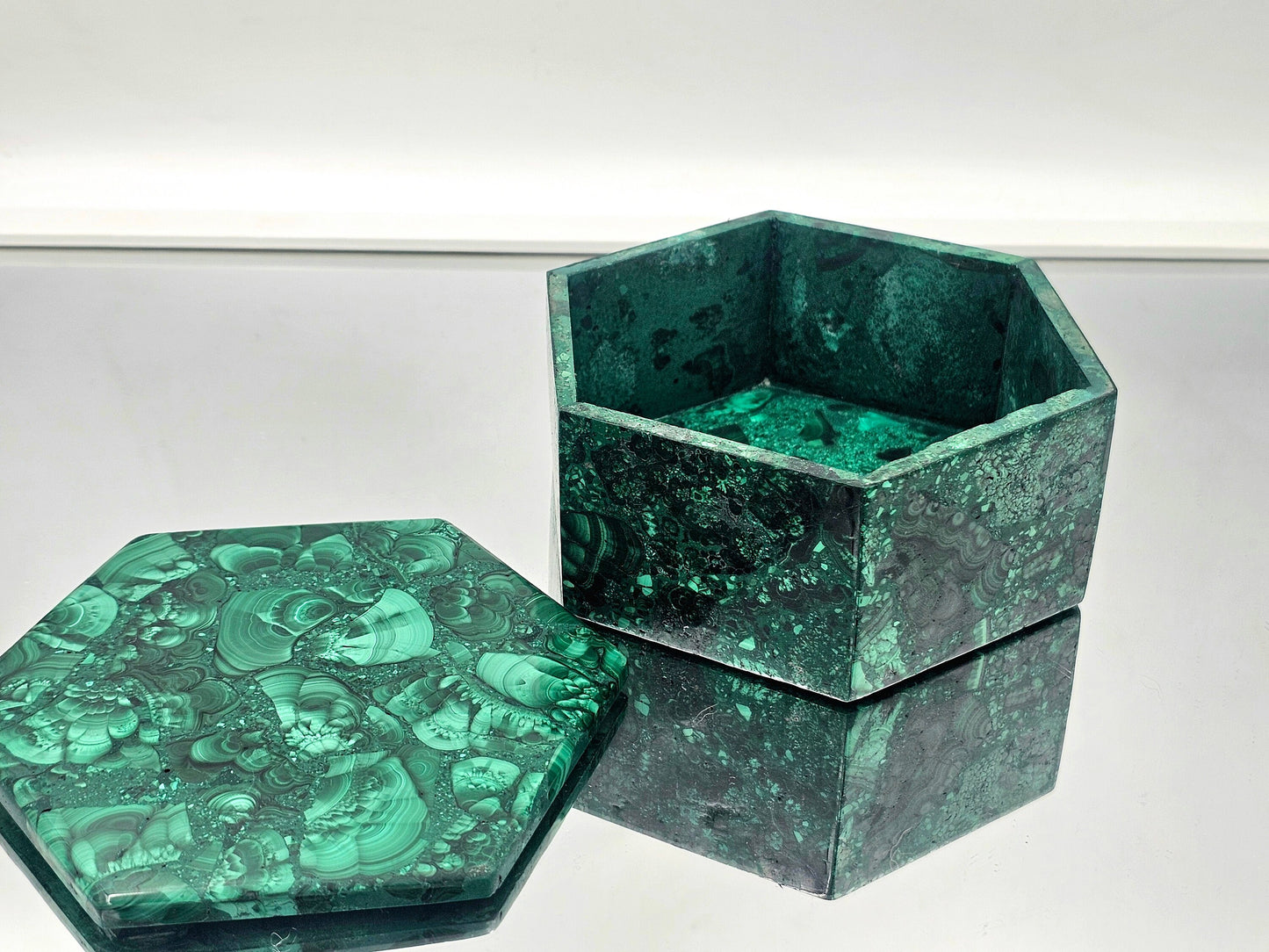 high quality malachite storage box hexagon