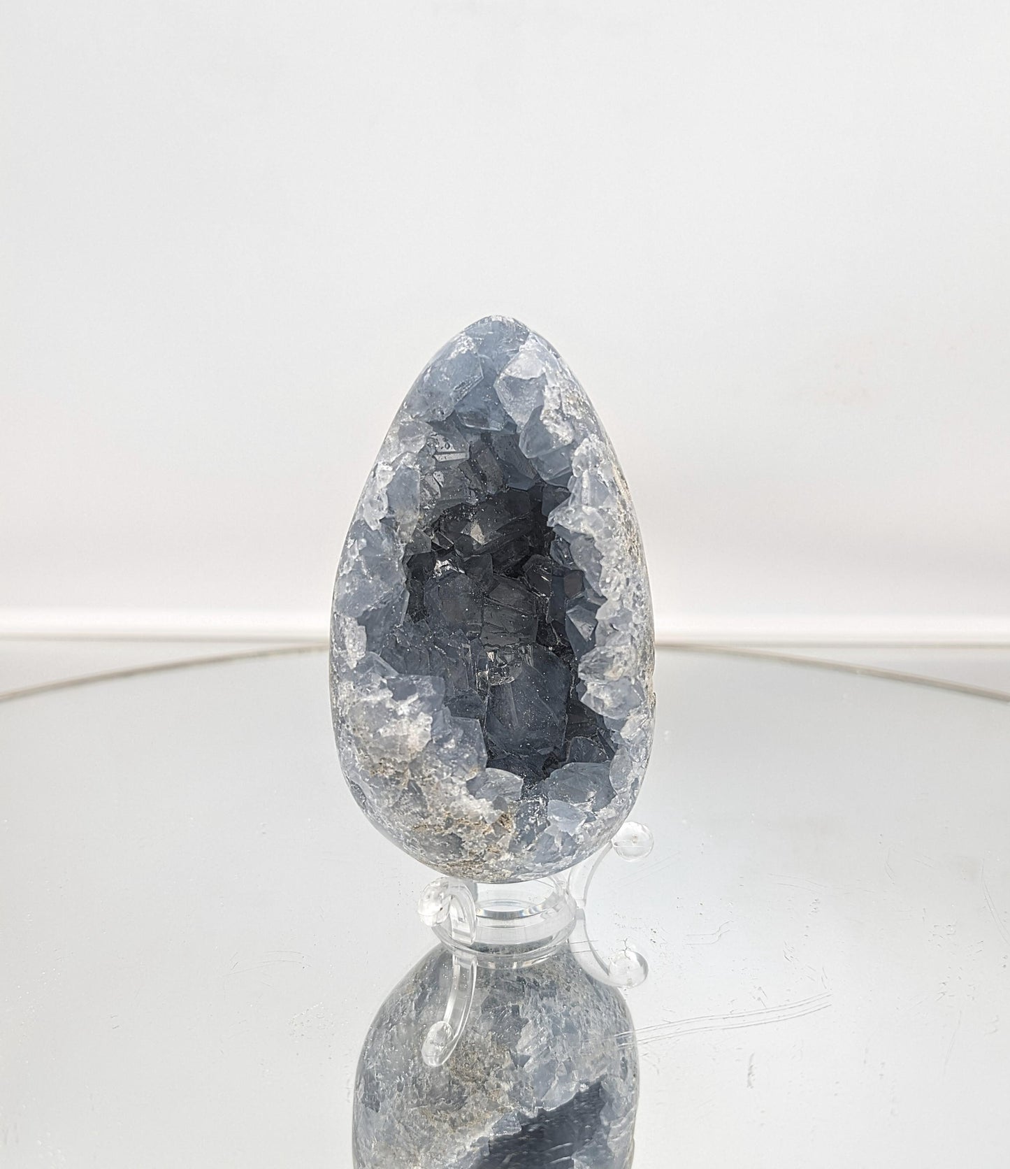 Large celestite egg, perfect for modern home accents