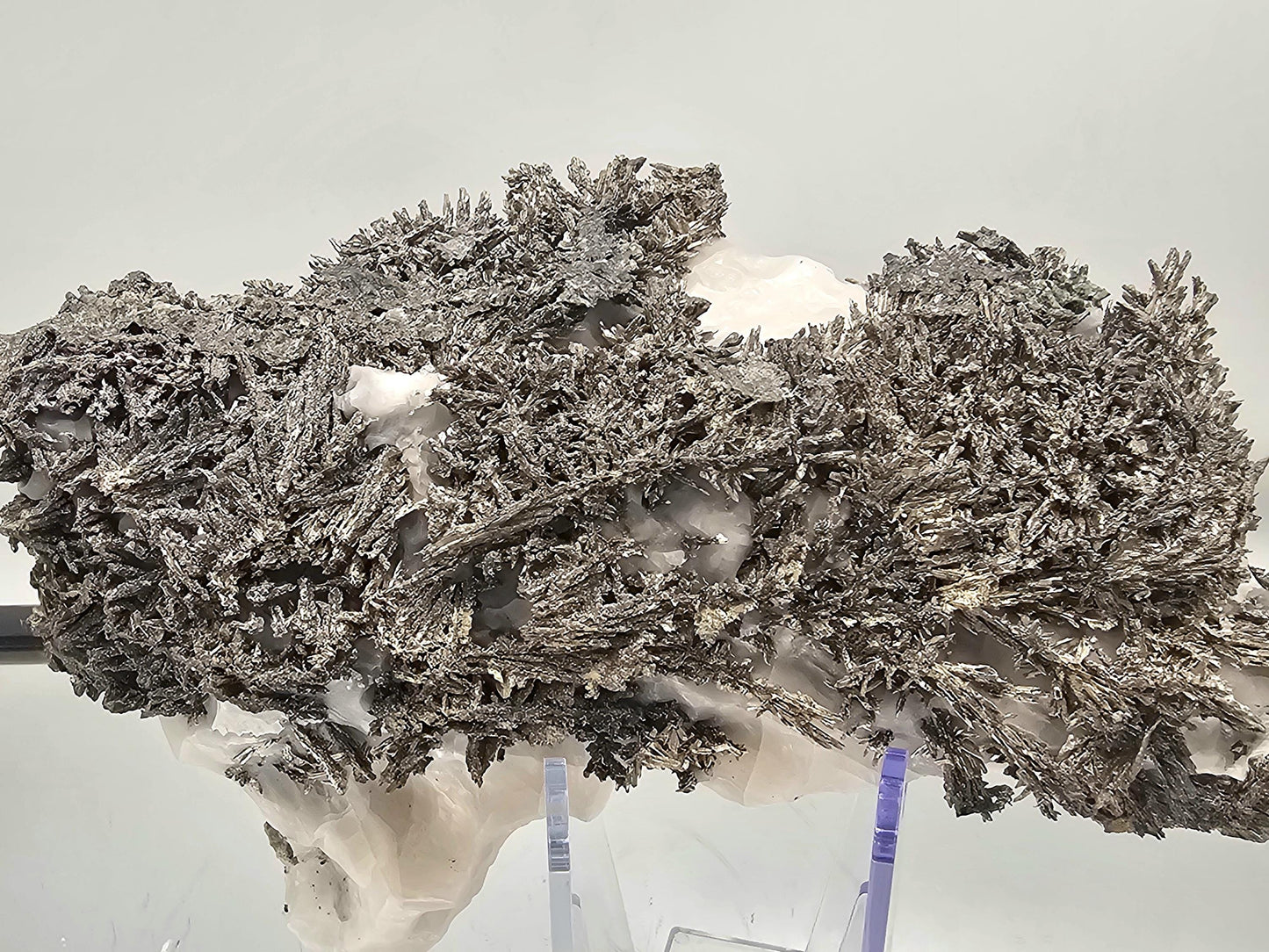 Large collector piece of native silver on calcite matrix crystal from Morocco.