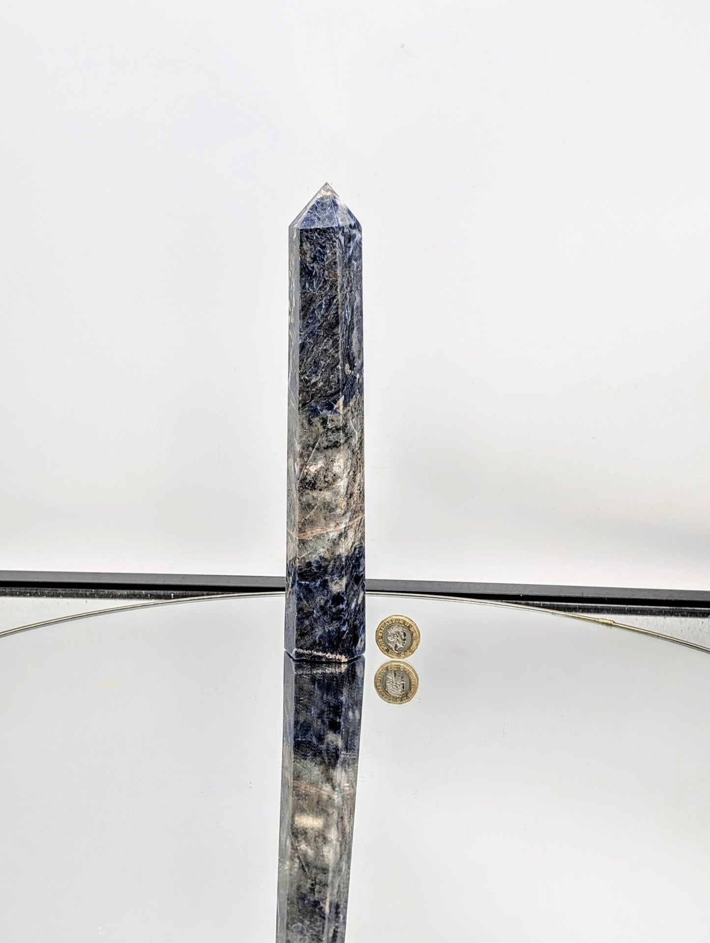 Large natural Sodalite tower with stunning patterns.