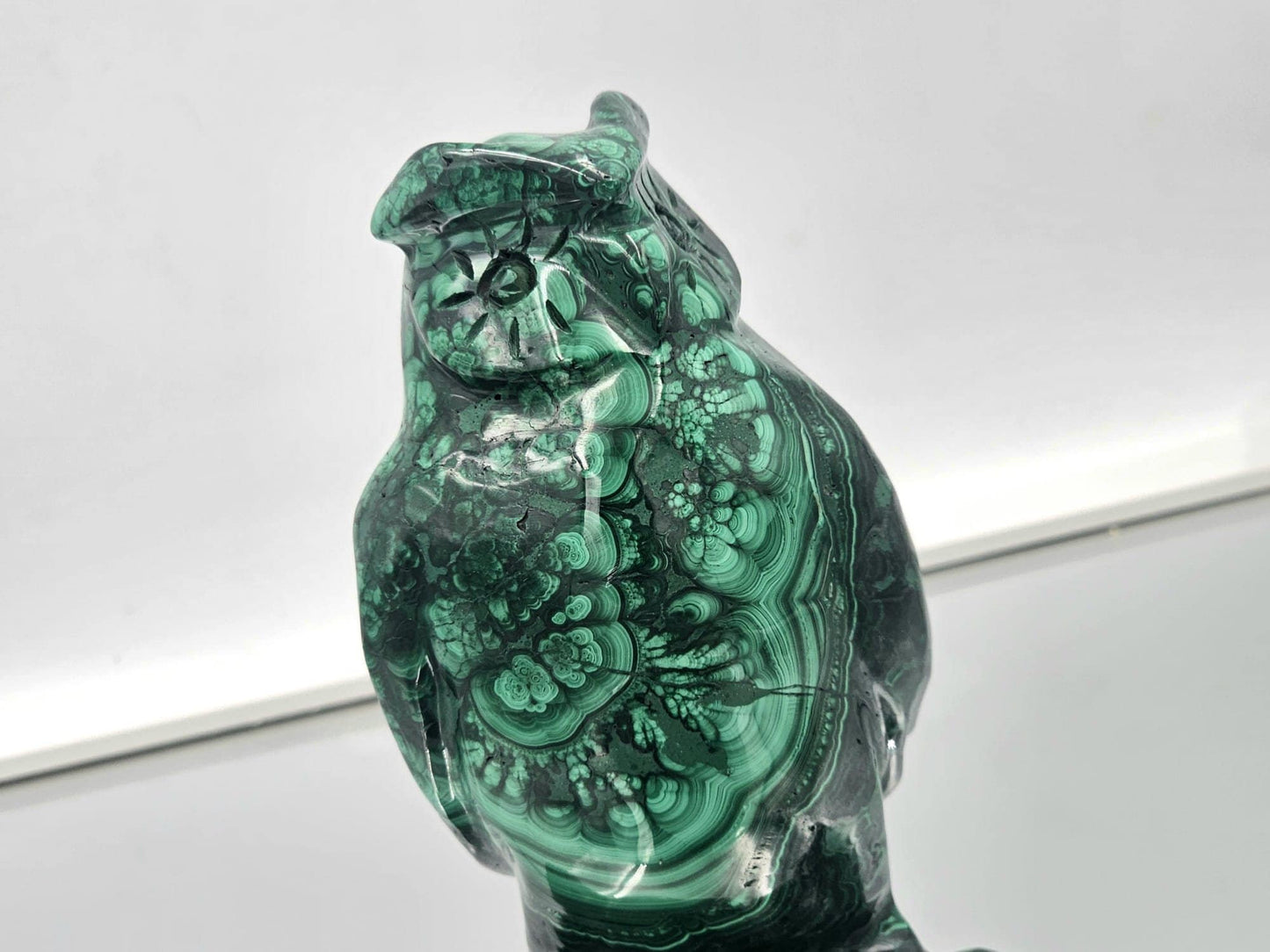 large high quality malachite owl