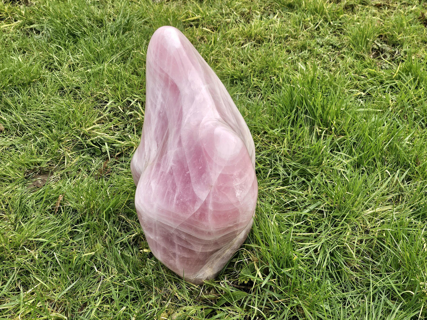 large pink rose quartz crystal perfect for interior design