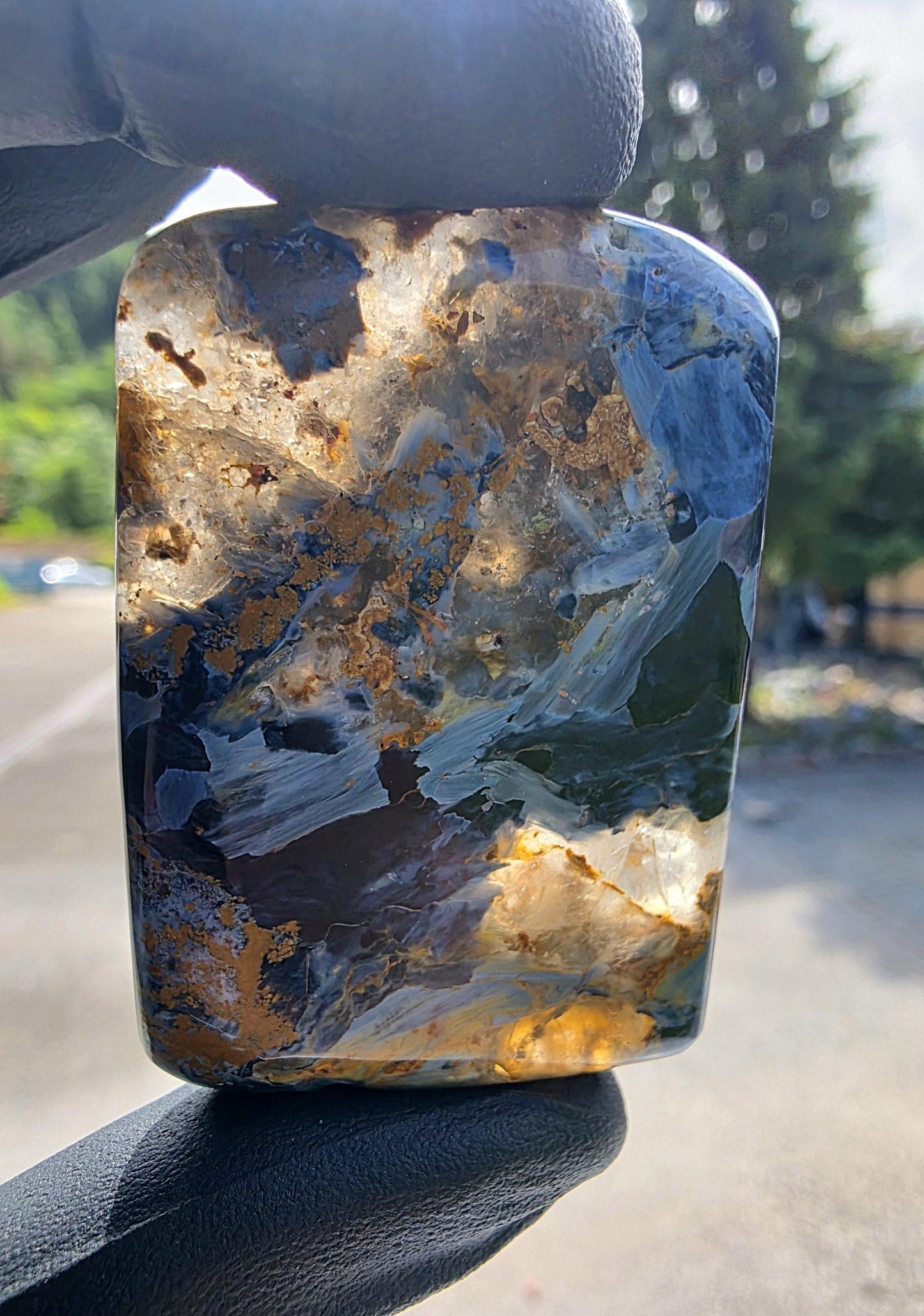 Luxury Pietersite with shimmering quartz.