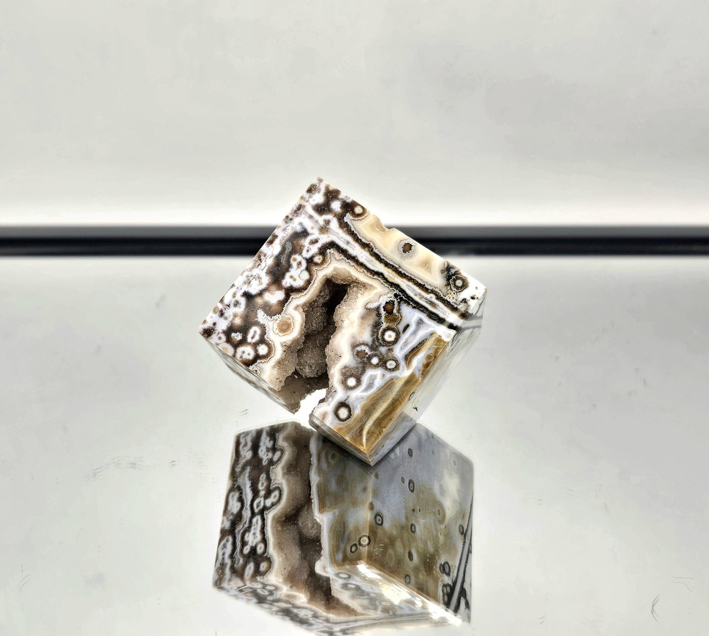 high quality luxury druzy ocean jasper cube