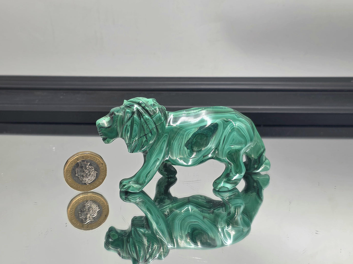 Crystal tiger integrated into a high-end modern home office.
