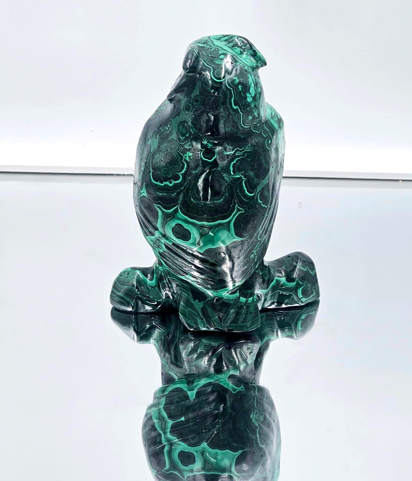 malachite crystal animal owl