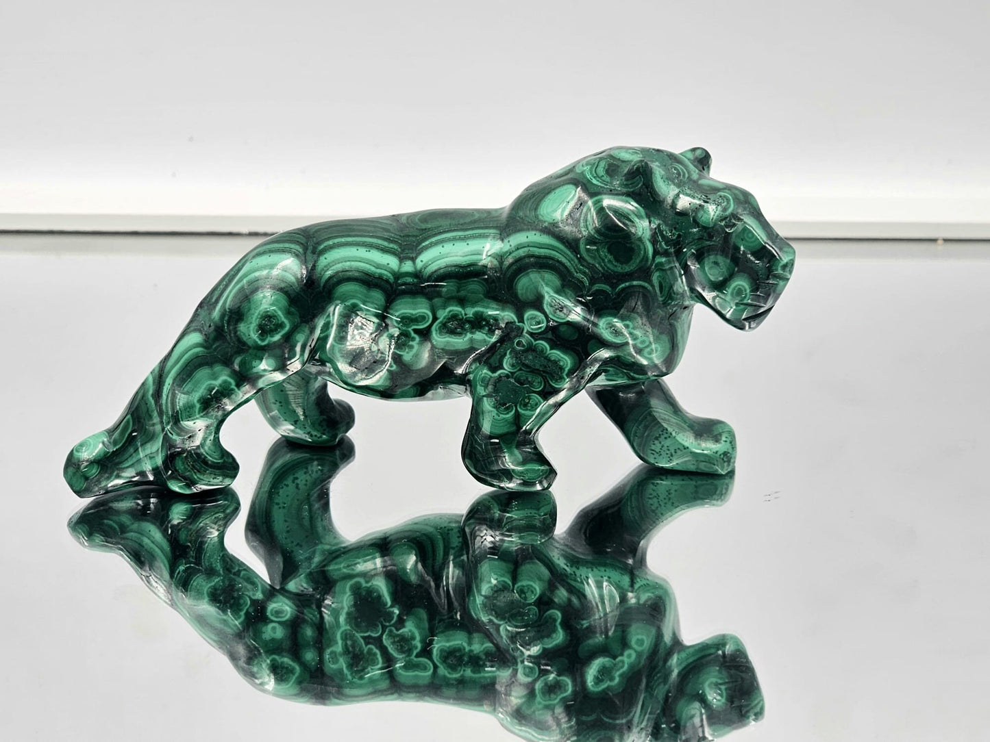 malachite crystal animal tiger