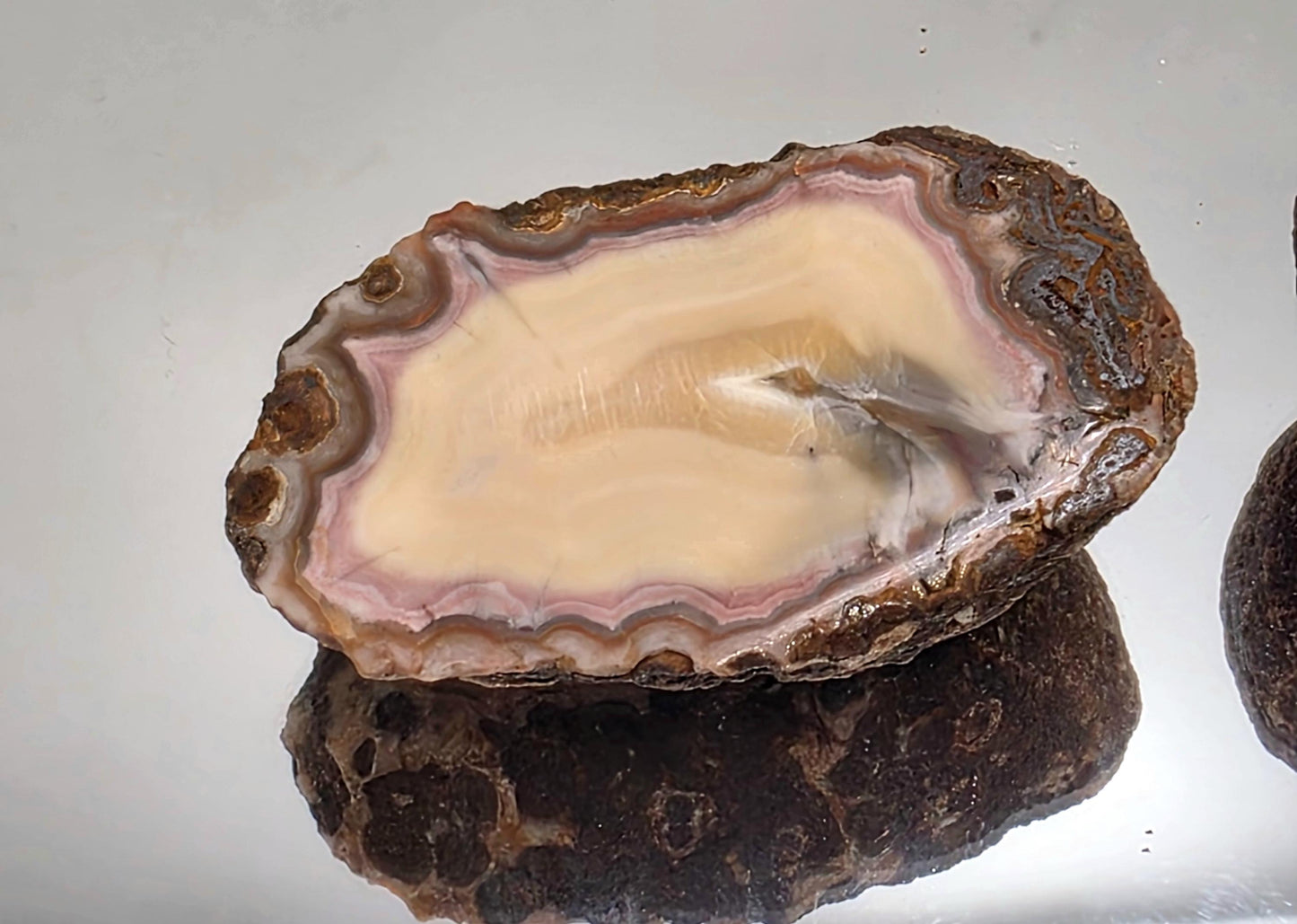 Collector’s Malawi Agate polished geode pair.