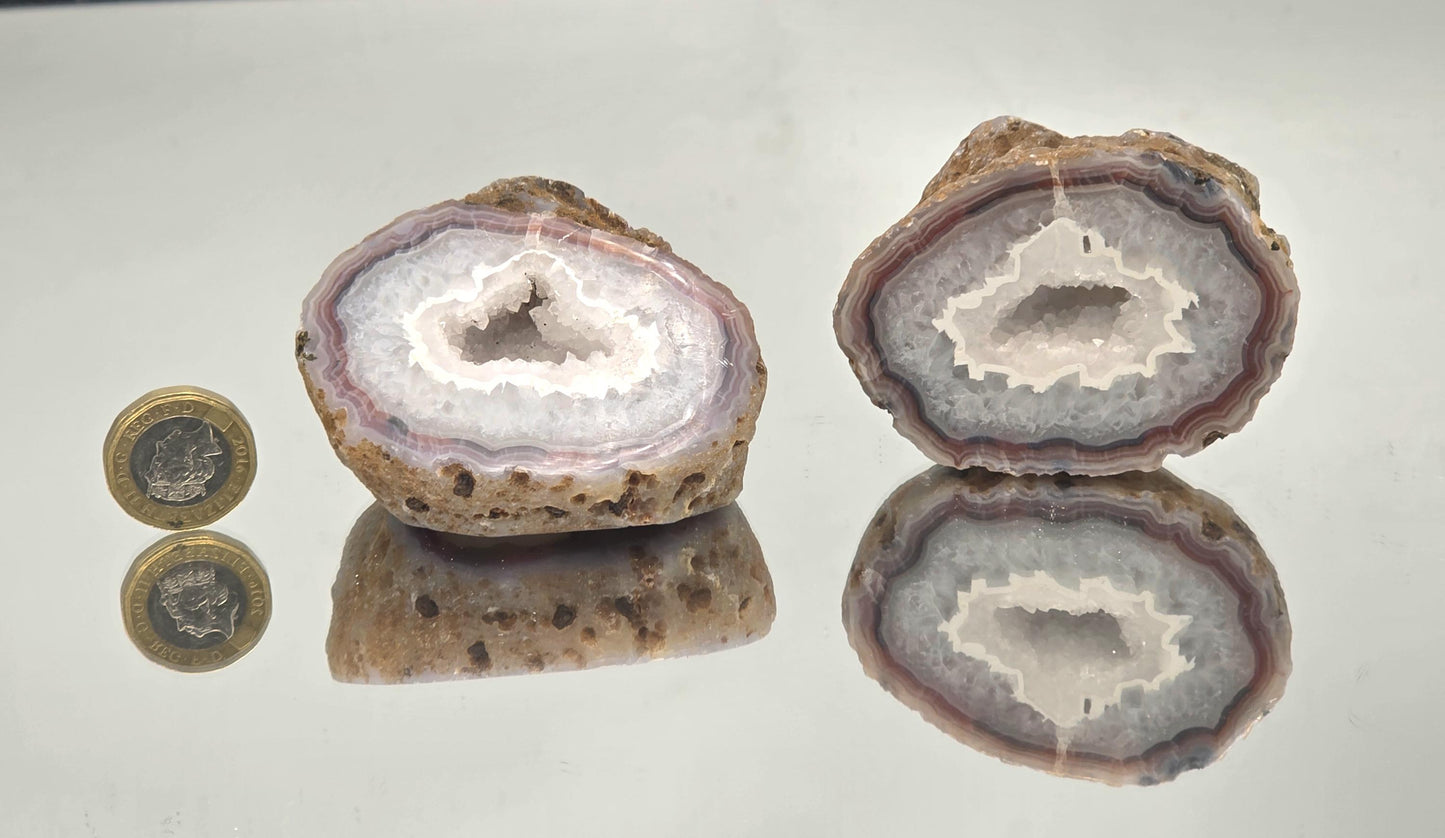 Collector’s Malawi Agate vibrant polished geode crystal.