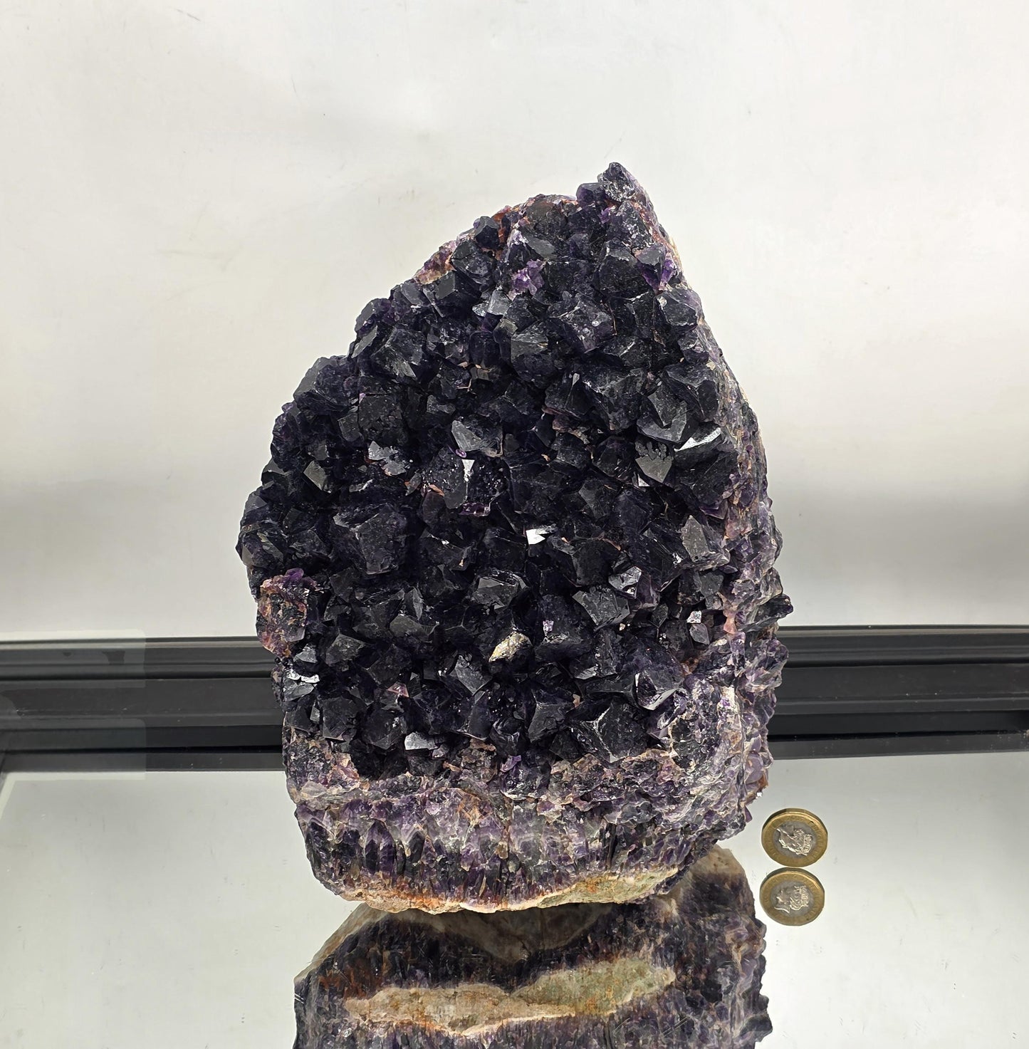 XL Mapatizya amethyst cluster from Zambia with deep purple crystal points.