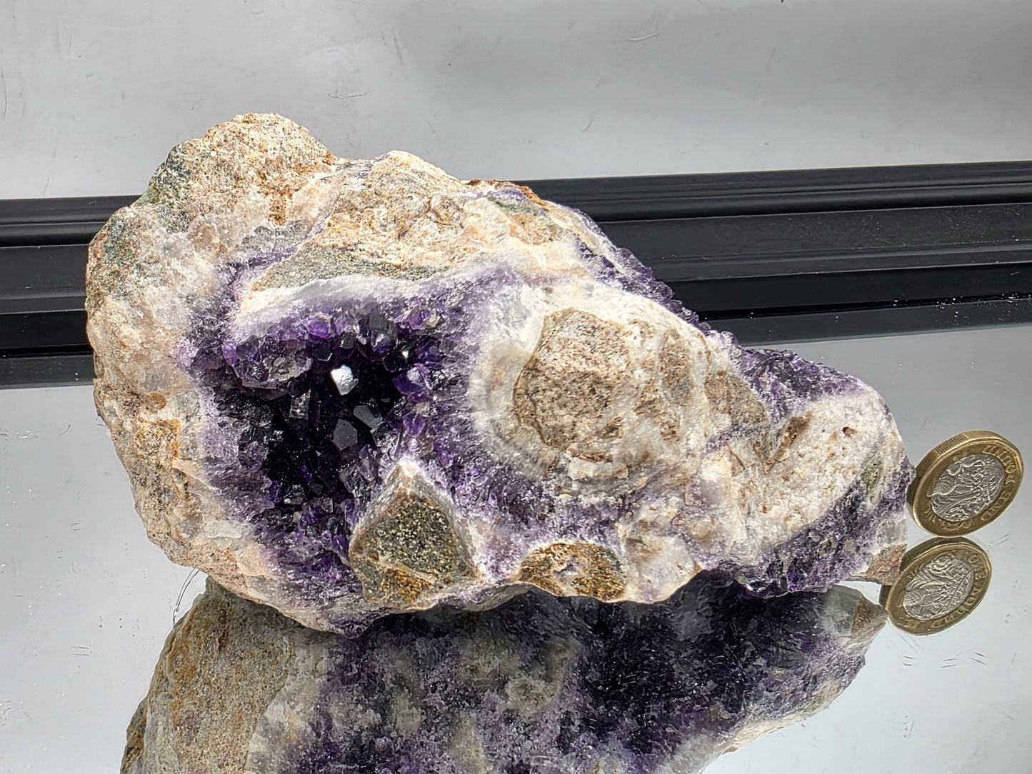 Dark Mapatizya amethyst cluster for interior décor or collection.