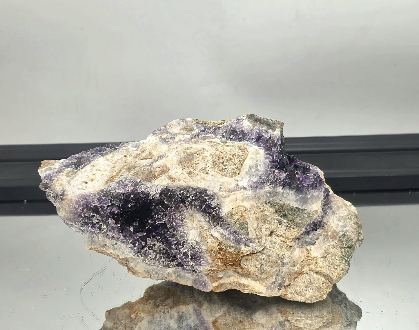 Mapatizya amethyst crystal cluster, small violet specimen.