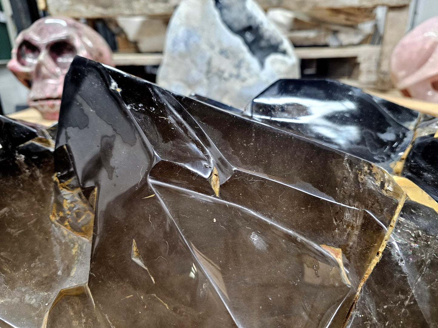 Massive Smoky Quartz Crystal, a luxurious natural statement.