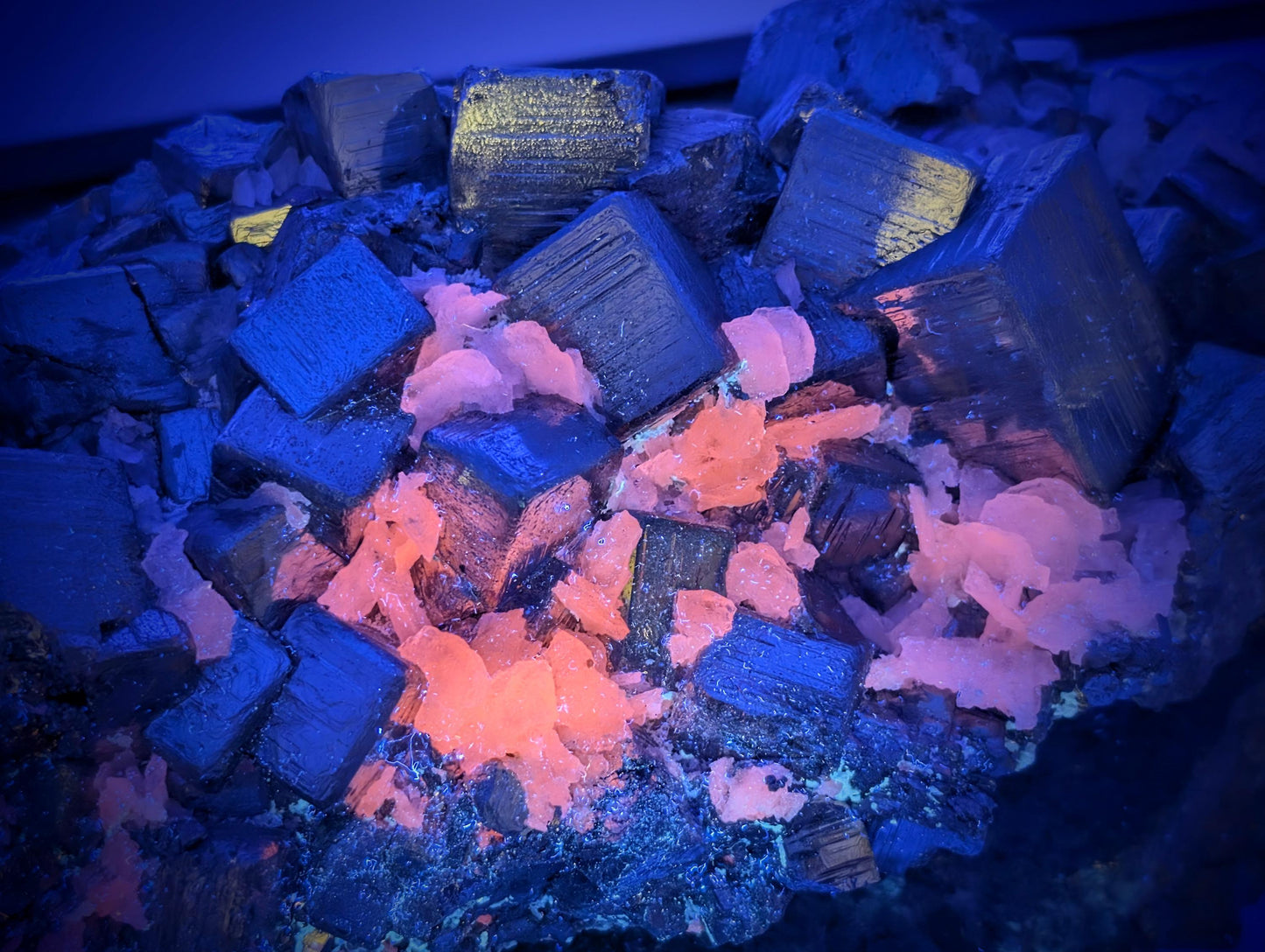 Museum-grade Pyrite crystal cluster with cubic formations.