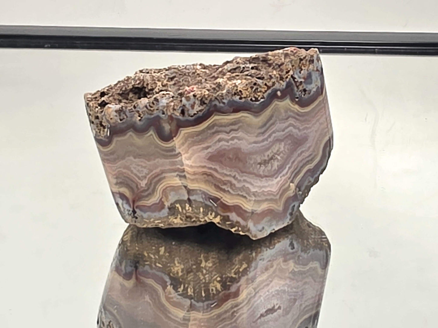 Natural large Malawi Agate polished geode.