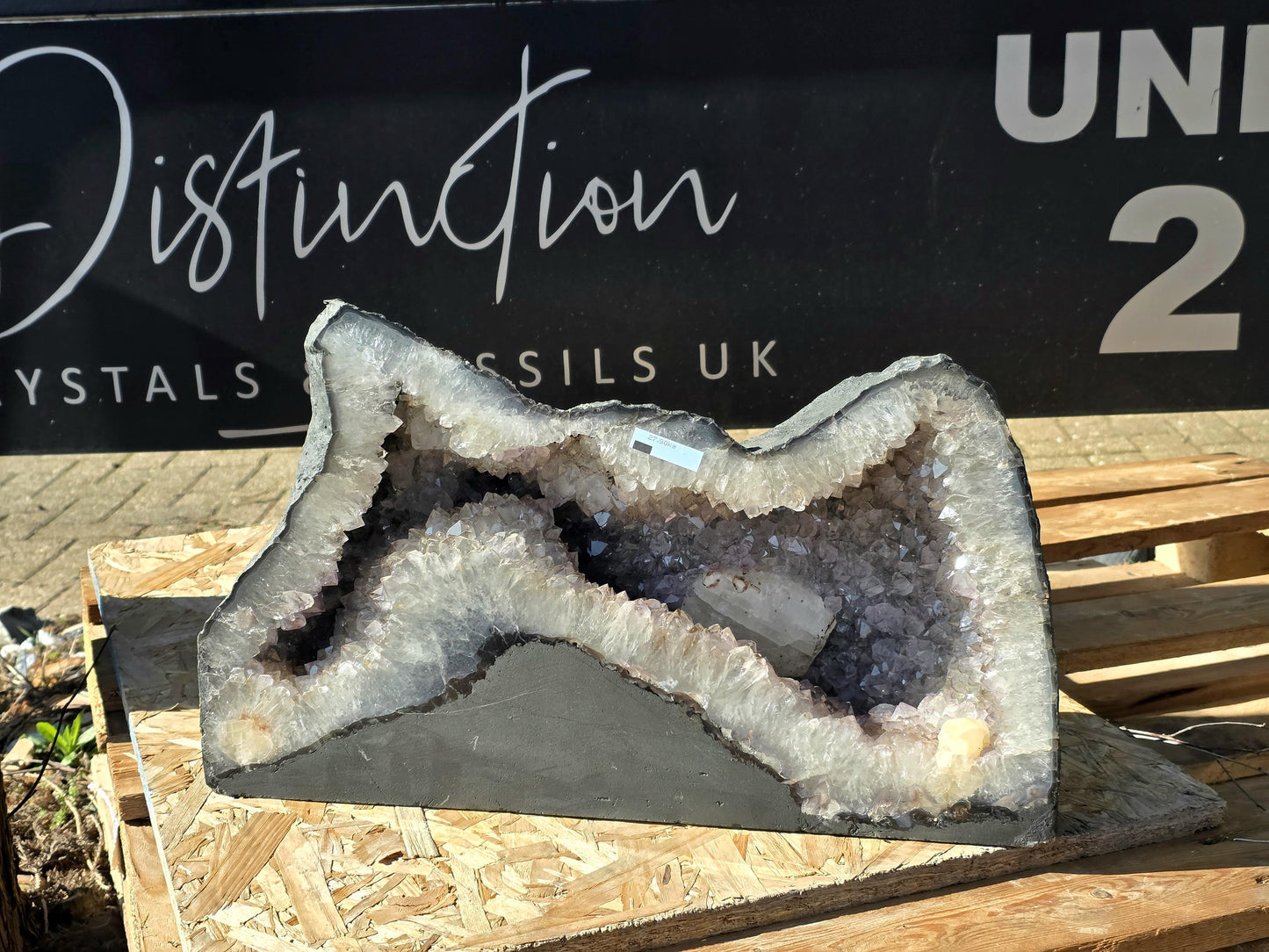 A natural quartz geode church, a striking centerpiece for any room.