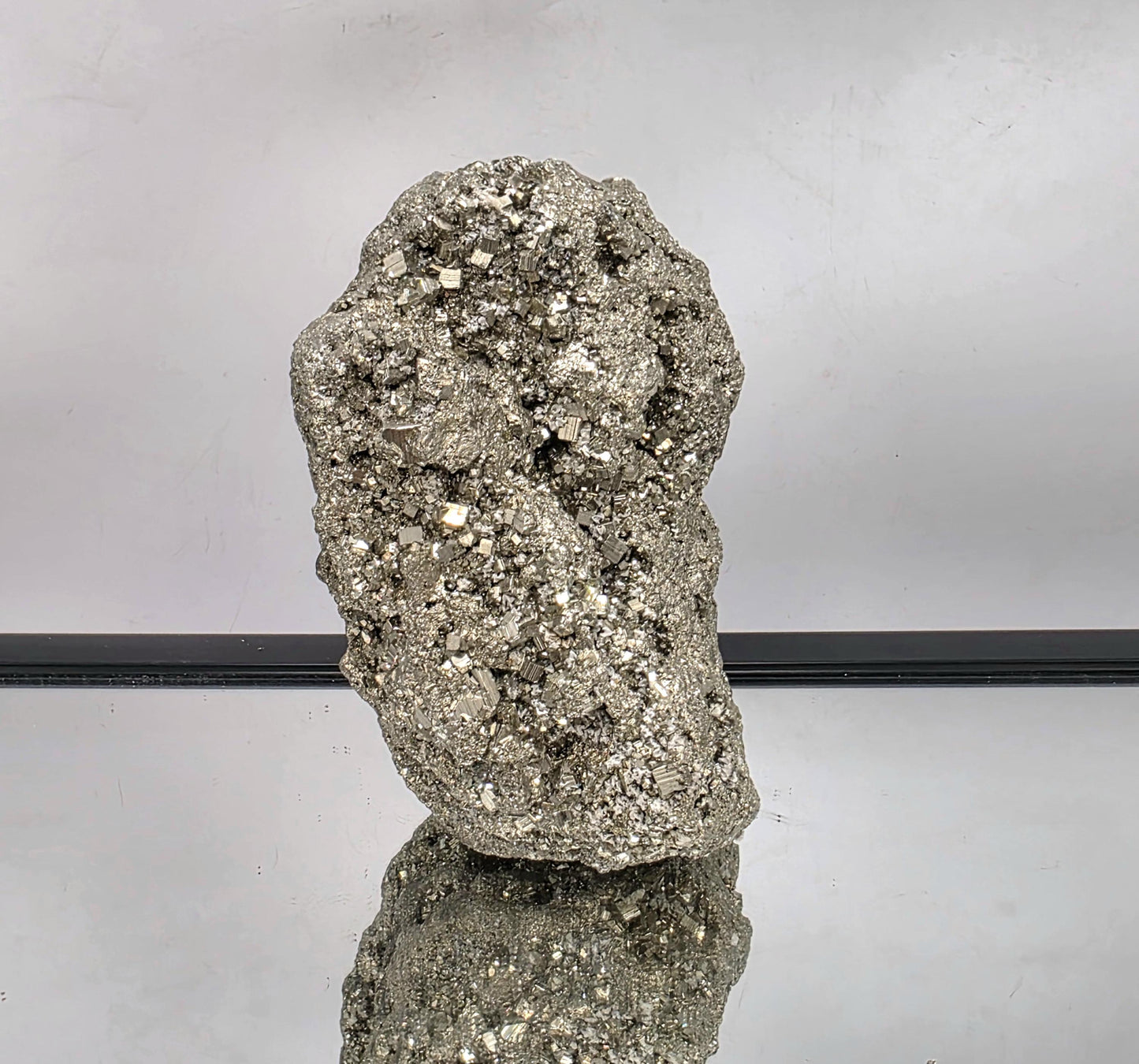 Natural very large Pyrite cluster with cubic formations.