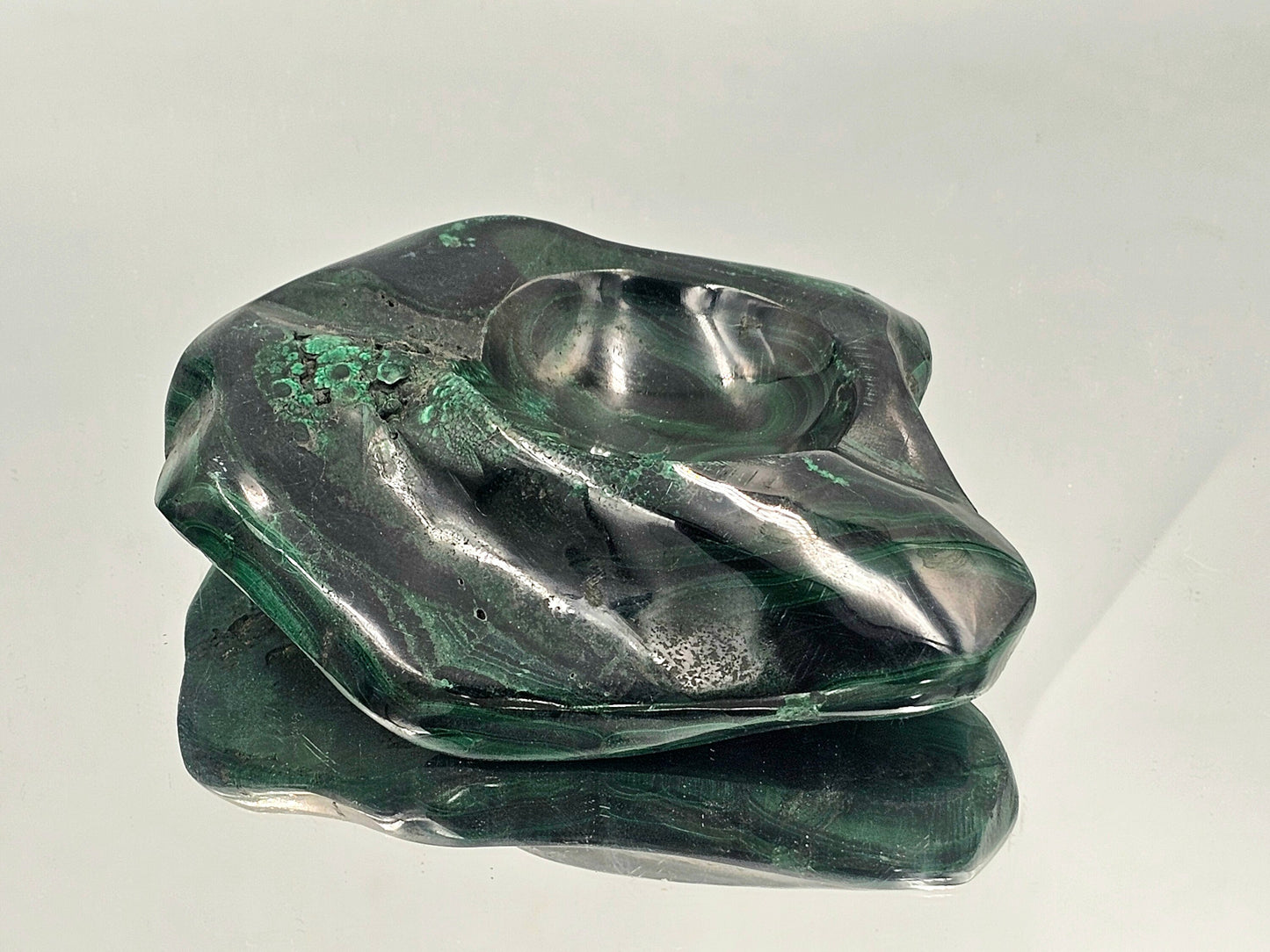 natural crystal bowl small malachite