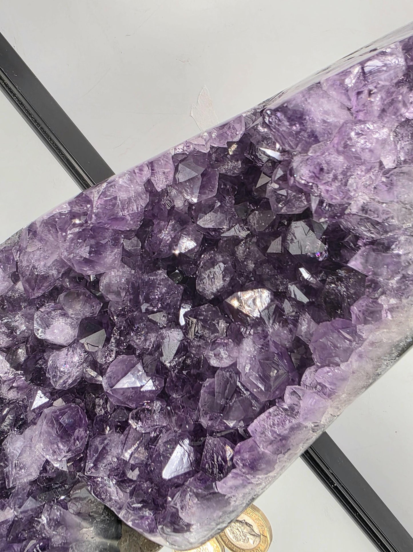 Polished Amethyst crystal with artistic shape