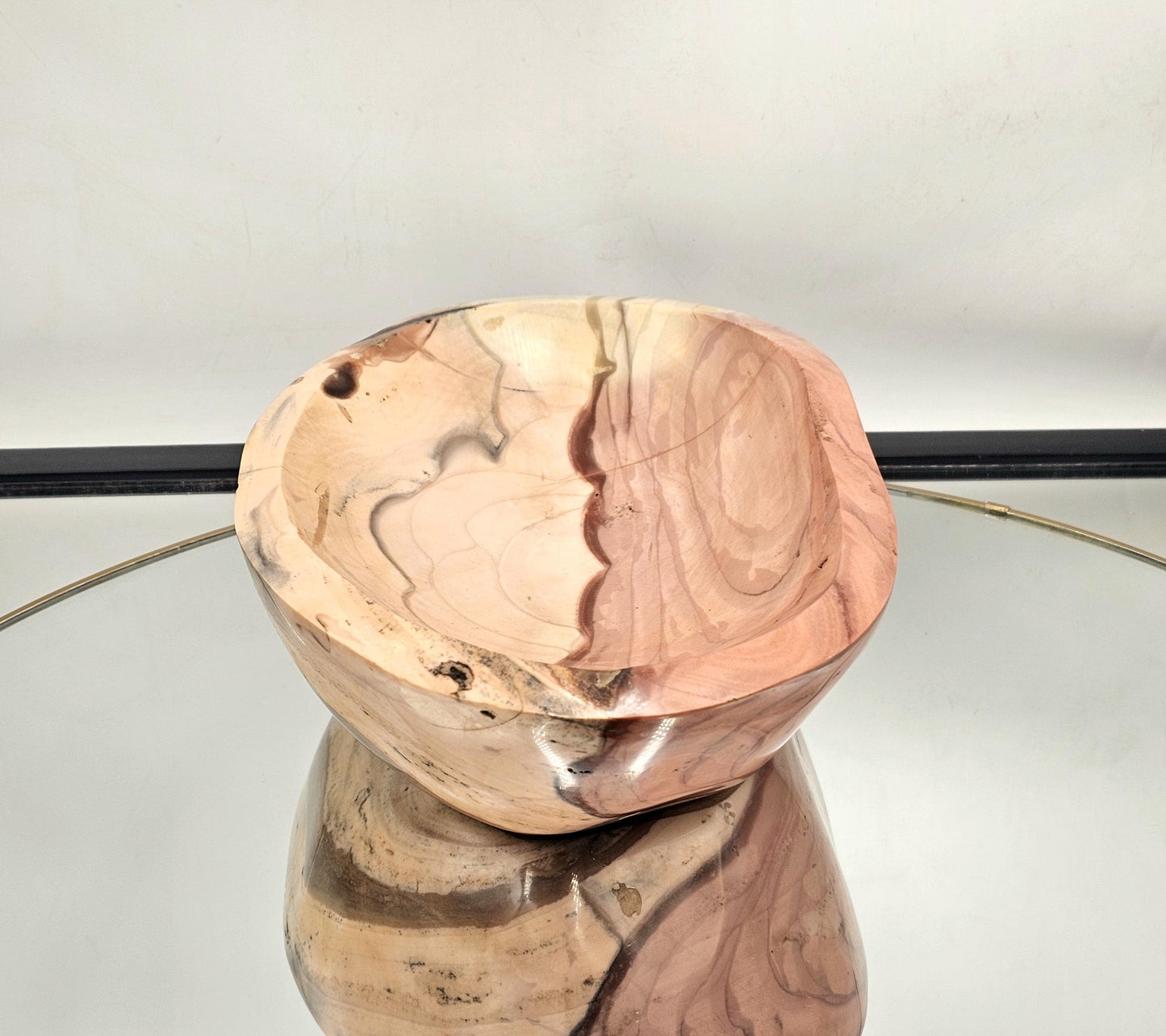 Polished Polychrome Jasper bowl, a stunning crystal artwork.