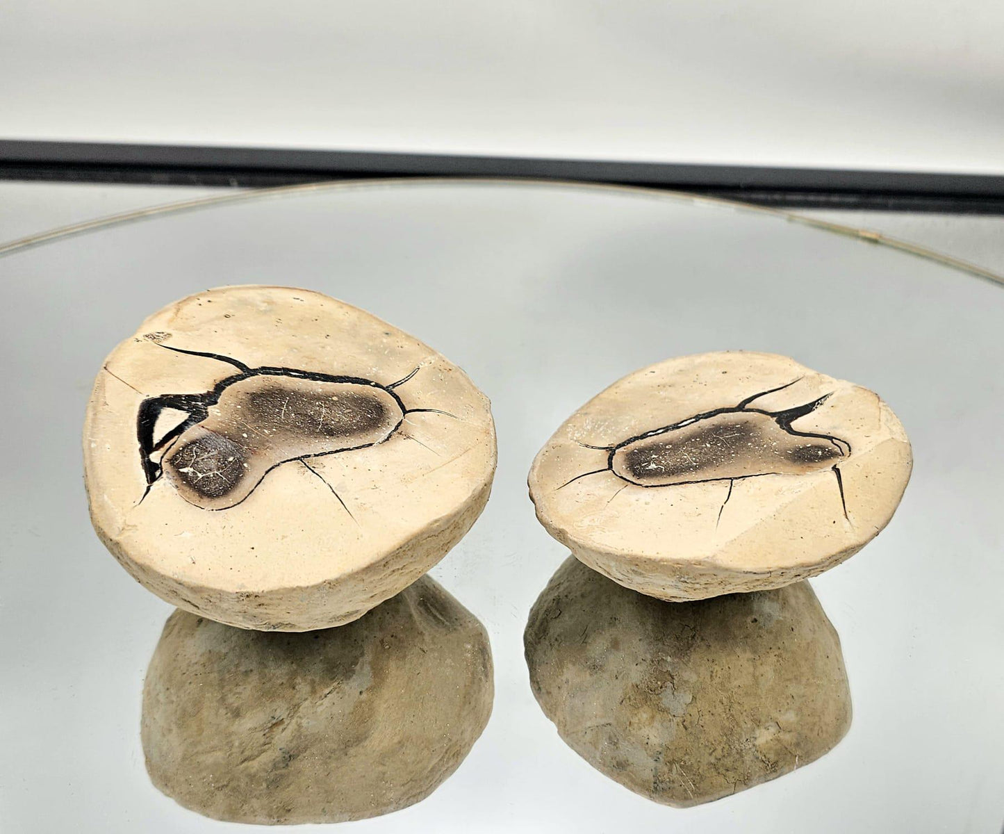 Polished Septarian Geode pair with a stunning finish.