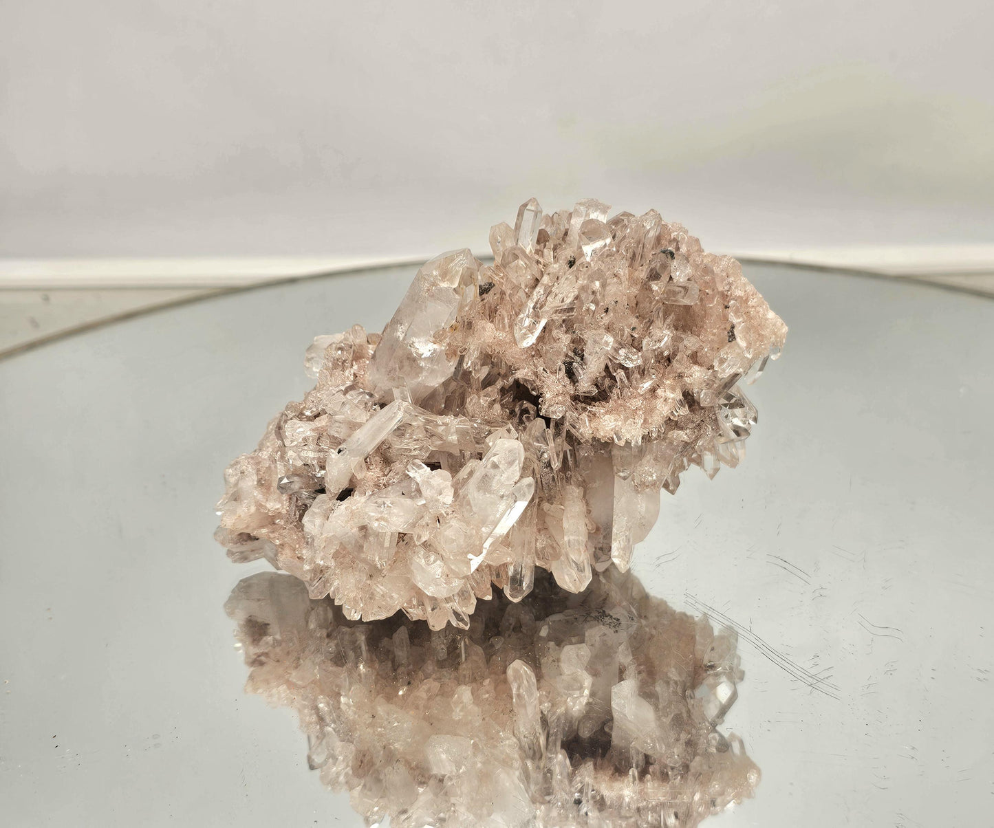 Premium large pink Lemurian quartz crystal