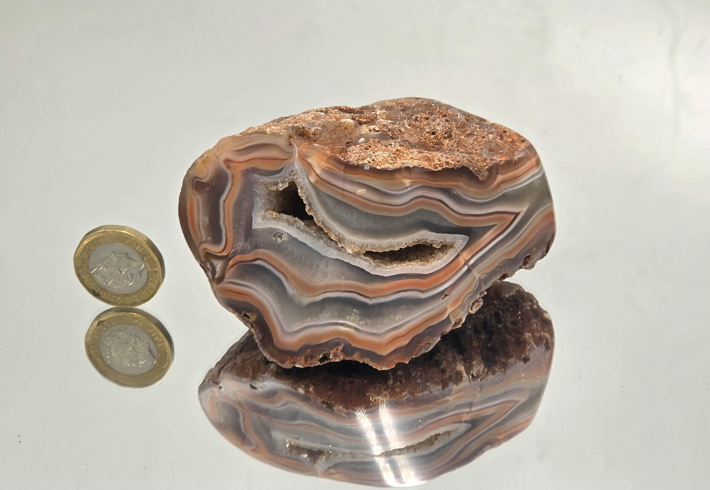 Premium polished Malawi Agate geode for collectors.