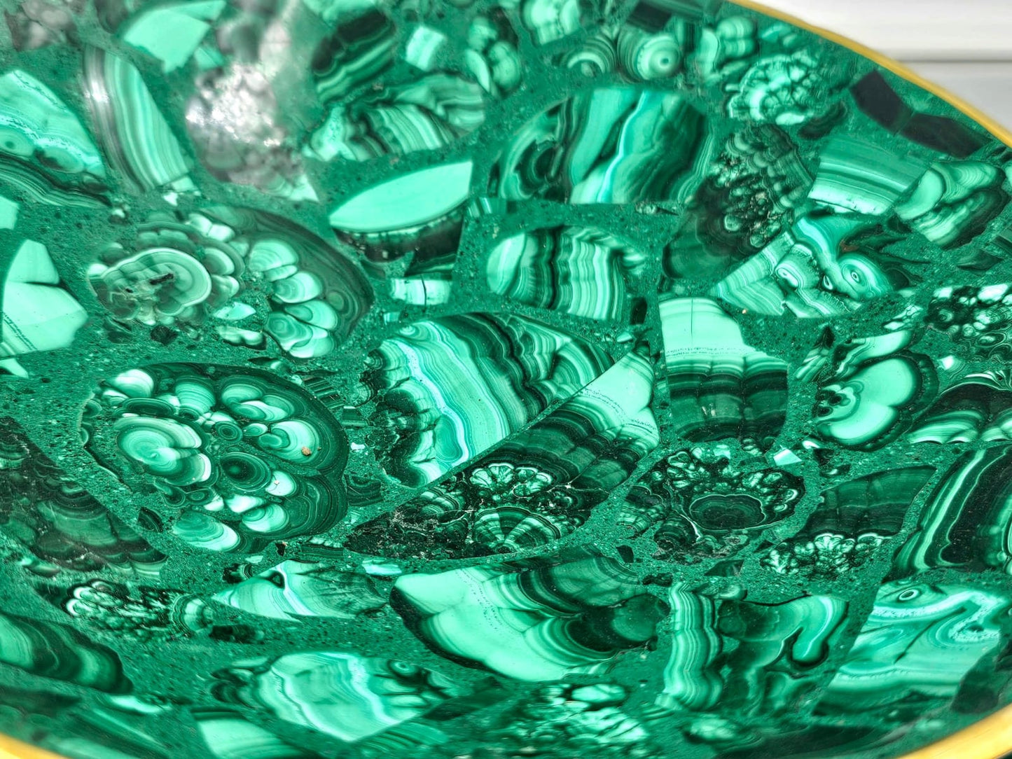premium crystal bowls malachite