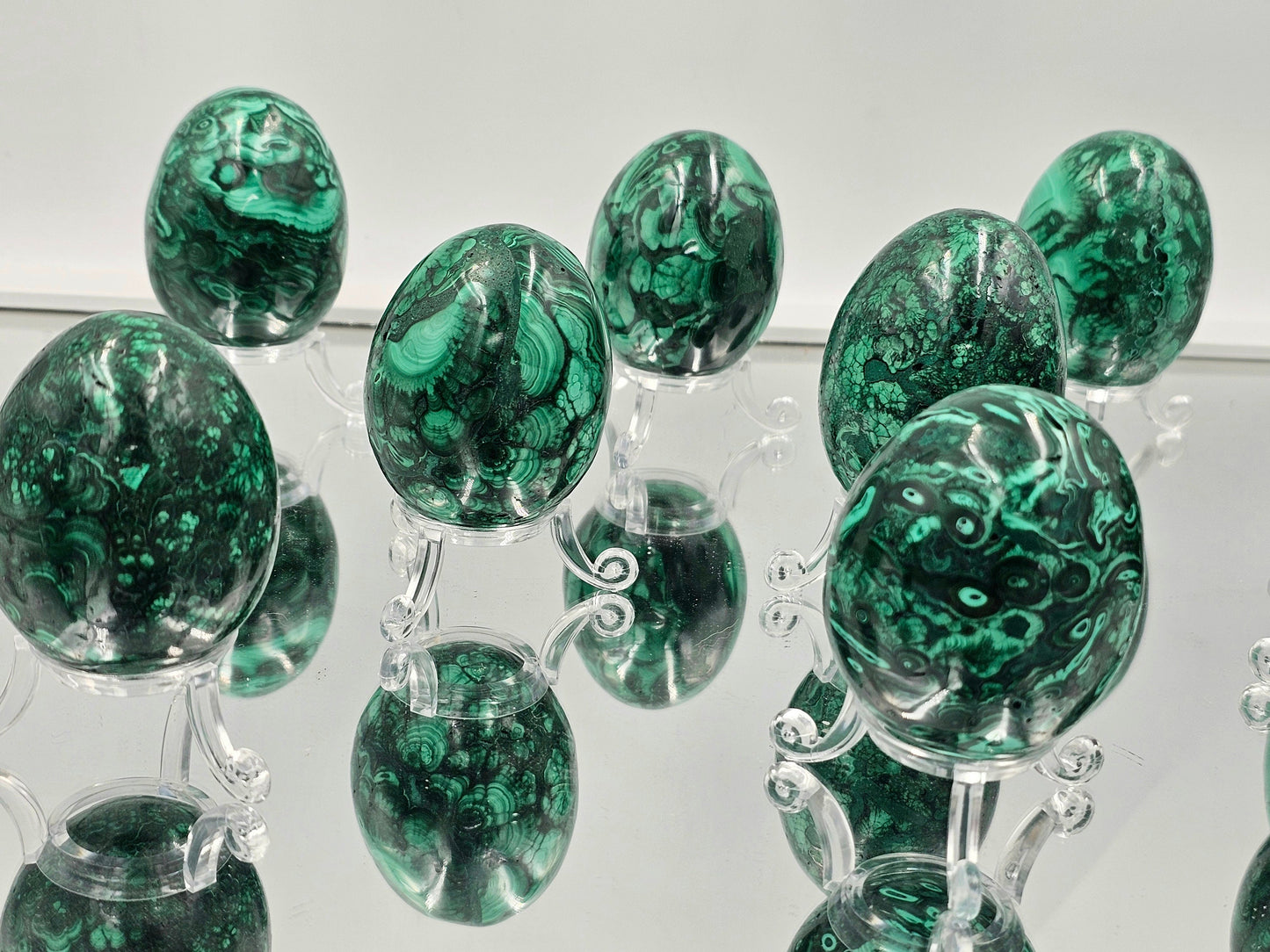 premium malachite crystal eggs