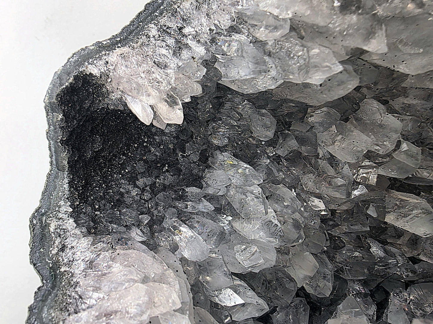 Substantial quartz geode showcasing natural formations.