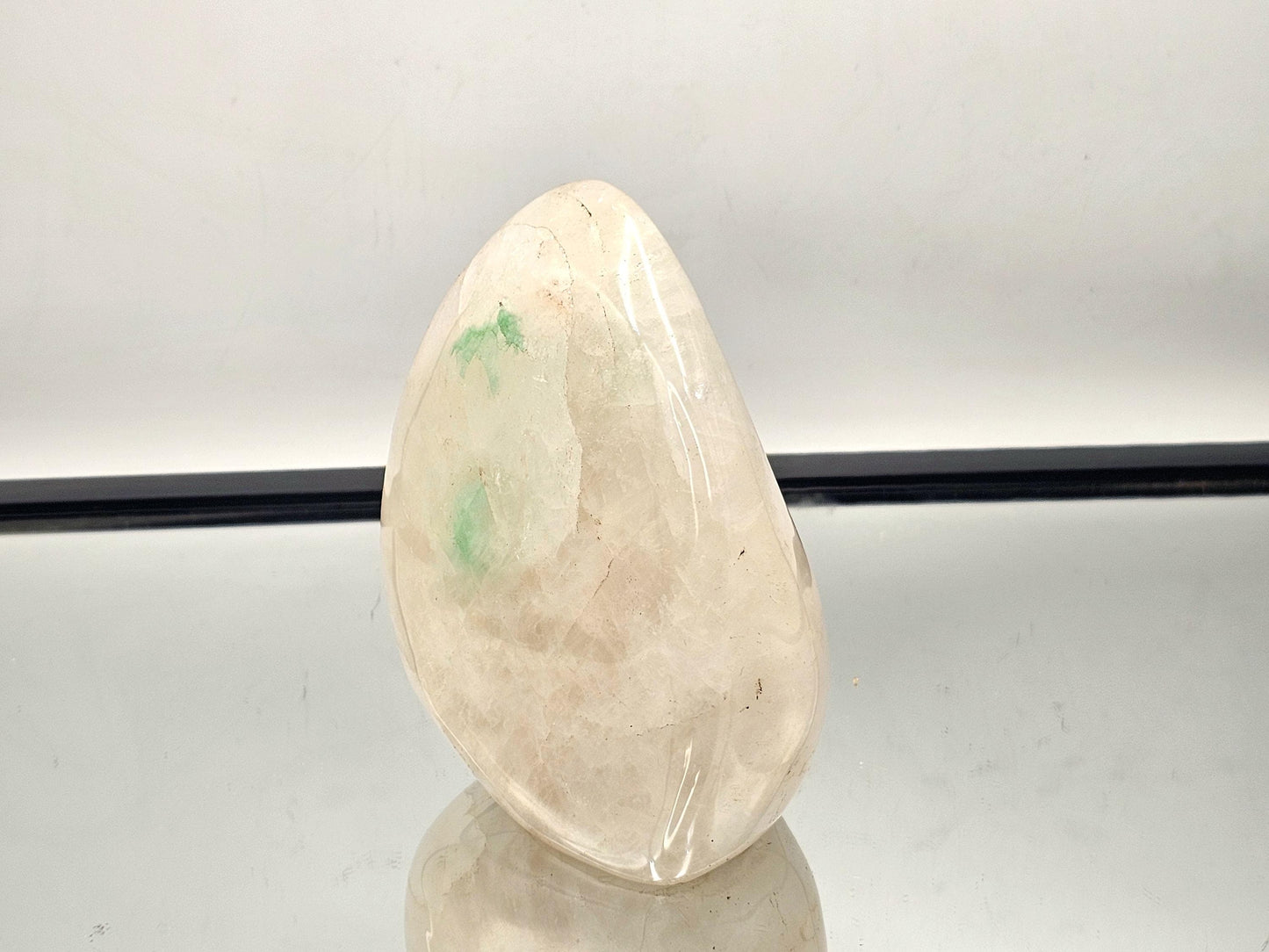 Natural Quartz crystal with Green Fuchsite inclusion, part of our exclusive collection of unique and rare crystals.