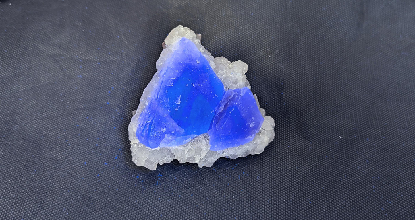 Exceptional Quartz on Fluorite mineral, highly sought after.