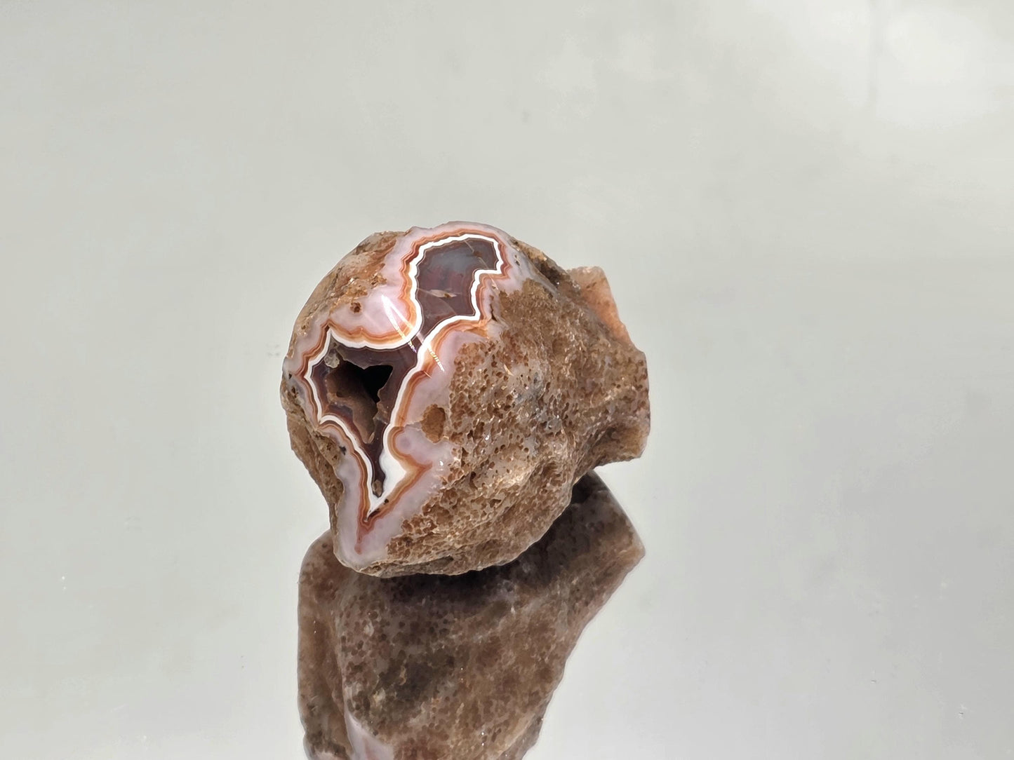 Rare extra large Malawi Agate geode polished stone.