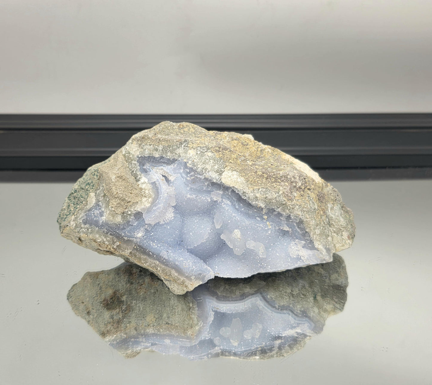 Rare Blue Lace Agate geode ideal for collectors
